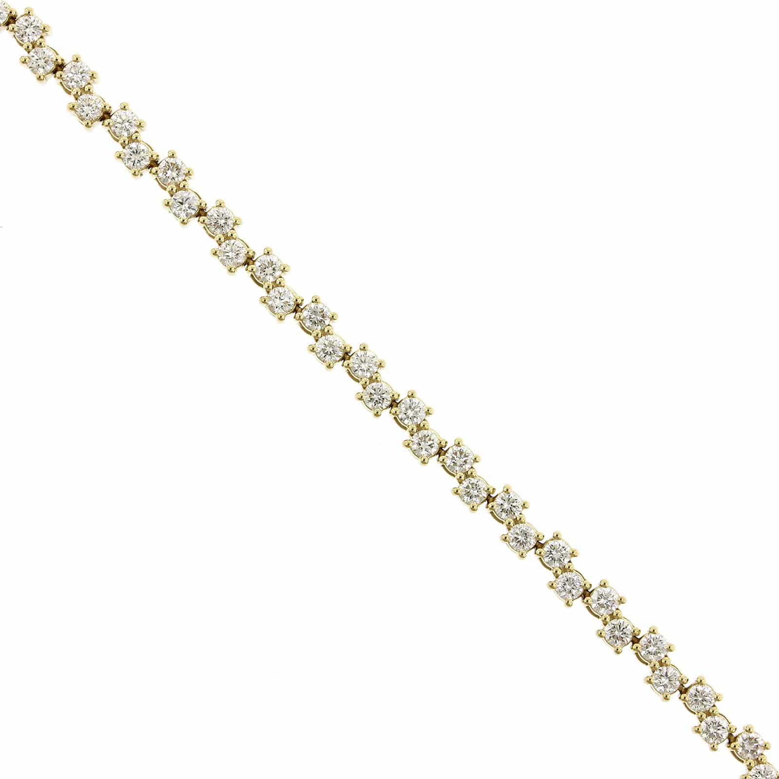 18K Yellow Gold Zigzag Diamond Bracelet - Image 3