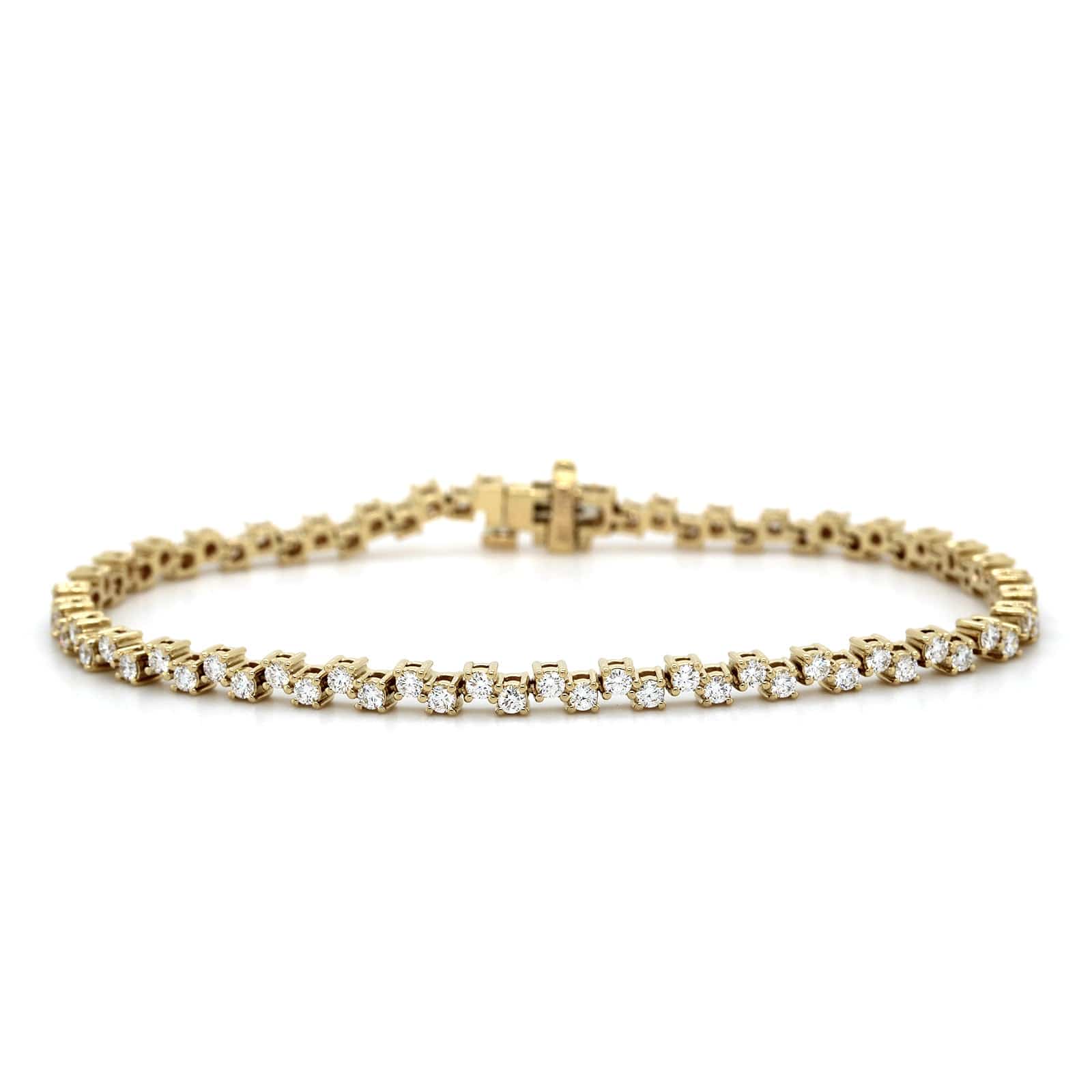 18K Yellow Gold Zigzag Diamond Bracelet - Image 5