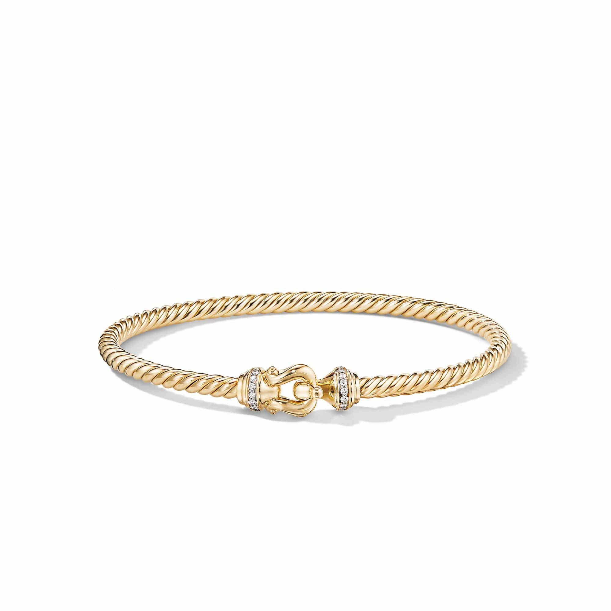 Buckle Bracelet in 18K Yellow Gold with Diamonds - Image 3