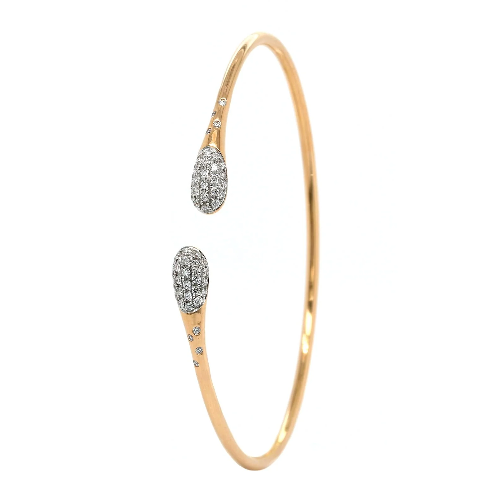 18K Rose Gold Pave Diamond Cuff Bracelet - Image 3