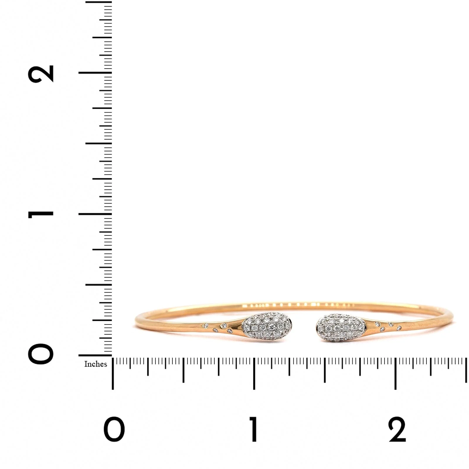 18K Rose Gold Pave Diamond Cuff Bracelet - Image 4
