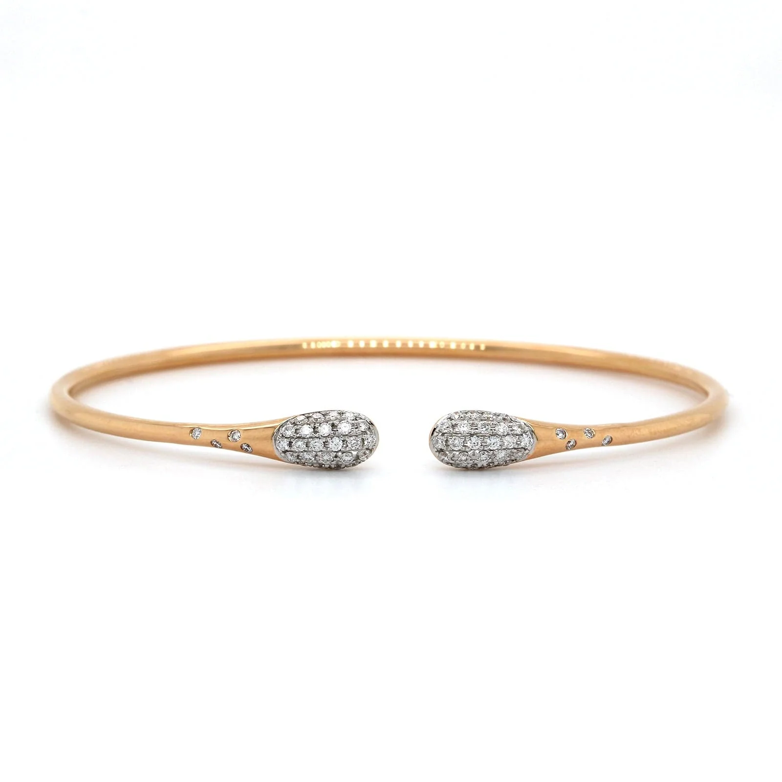18K Rose Gold Pave Diamond Cuff Bracelet - Image 5