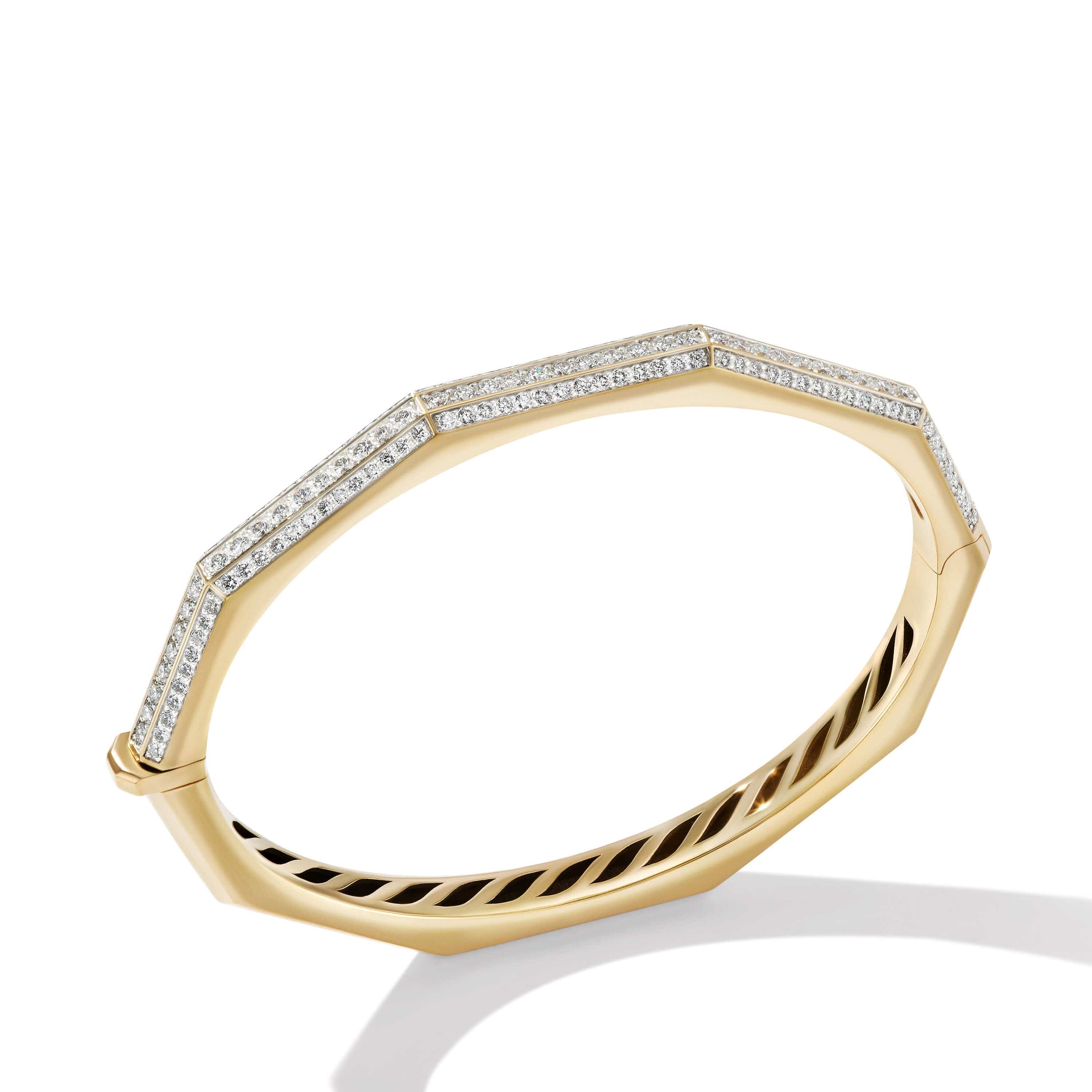 Carlyle Bracelet in 18K Yellow Gold with Pavé Diamonds - Image 2