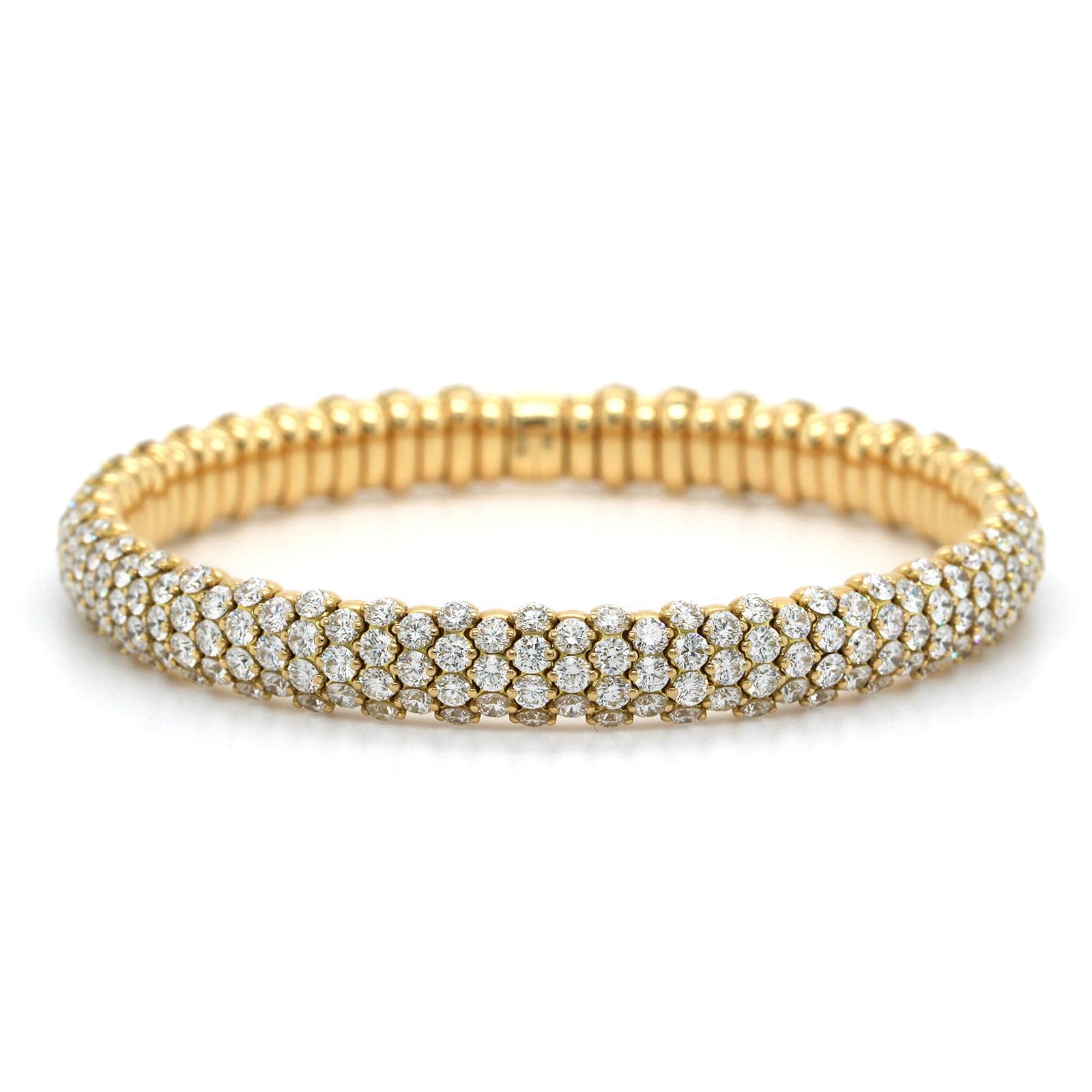Zydo 18K Yellow Gold Pave Diamond Stretch Bracelet