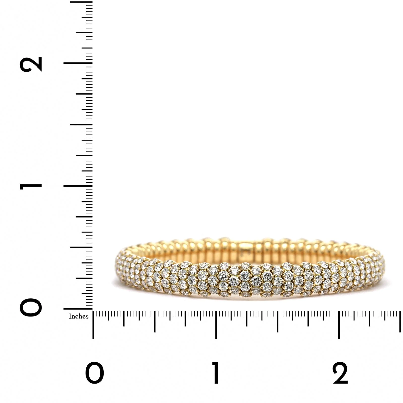 Zydo 18K Yellow Gold Pave Diamond Stretch Bracelet - Image 3