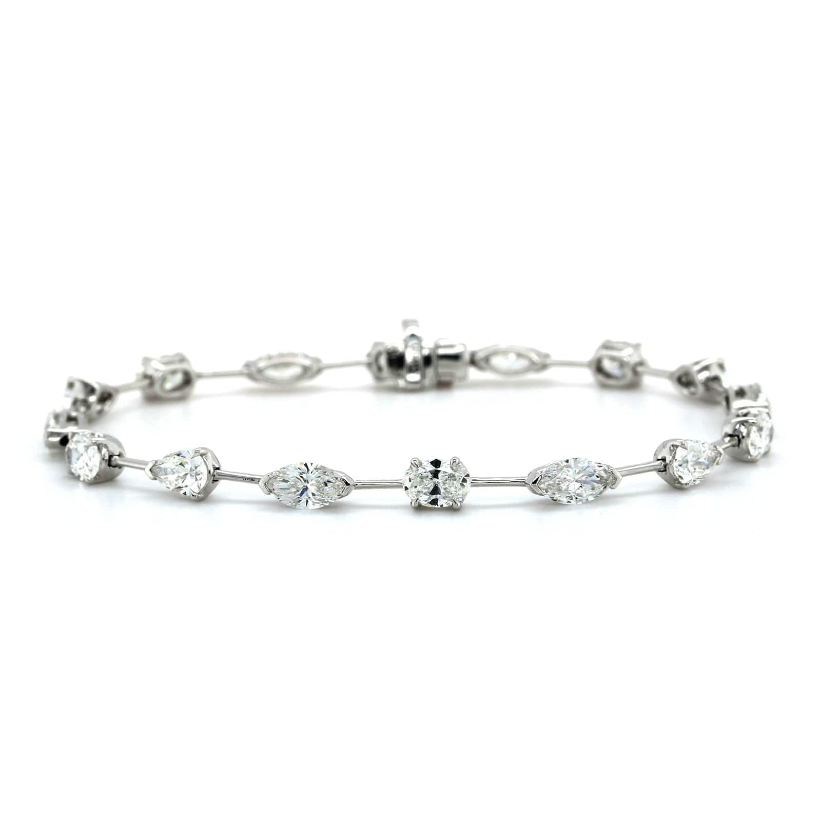 Etho Maria 18K White Gold Multi Shape Diamond Bracelet - Image 4