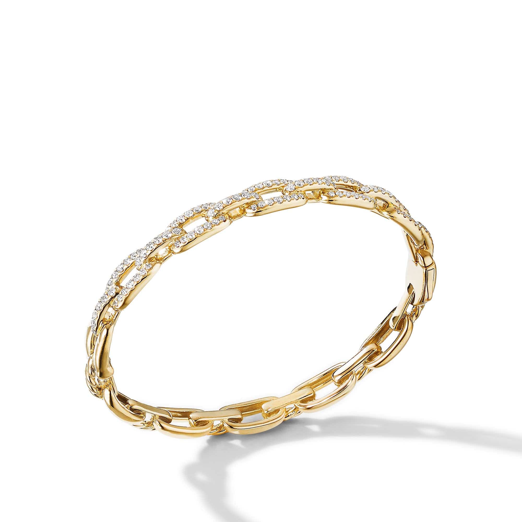 Stax Chain Link Bracelet in 18K Yellow Gold with Pavé Diamonds - Image 3
