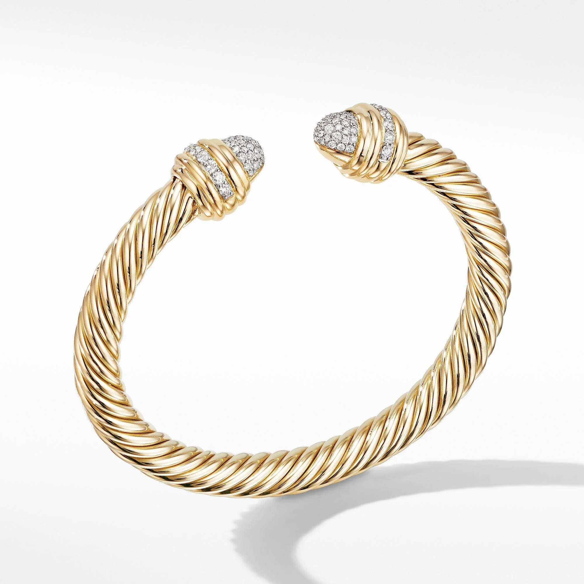 Cable Bracelet in 18K Yellow with Pavé Diamonds - Image 3