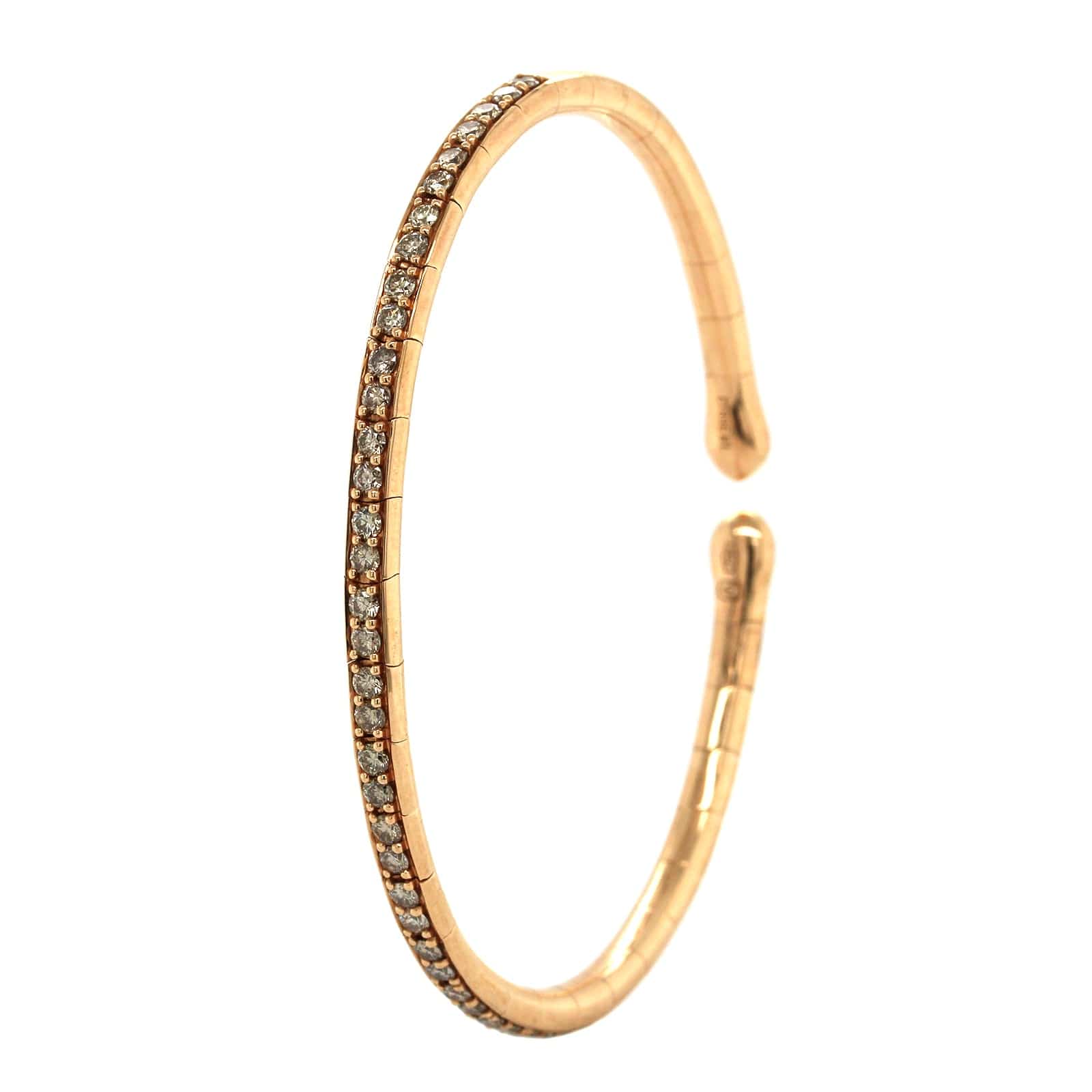 Etho Maria 18K Rose Gold Brown Diamond Cuff Bracelet - Image 2