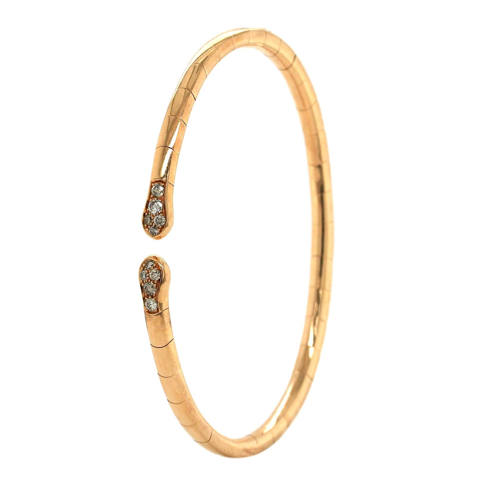 Etho Maria 18K Rose Gold Brown Diamond Cuff Bracelet - Image 3