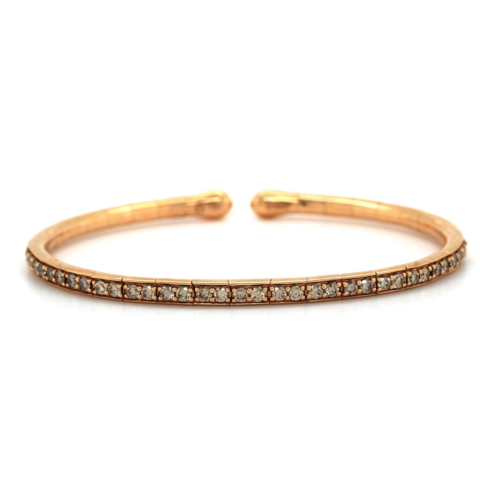 Etho Maria 18K Rose Gold Brown Diamond Cuff Bracelet - Image 5
