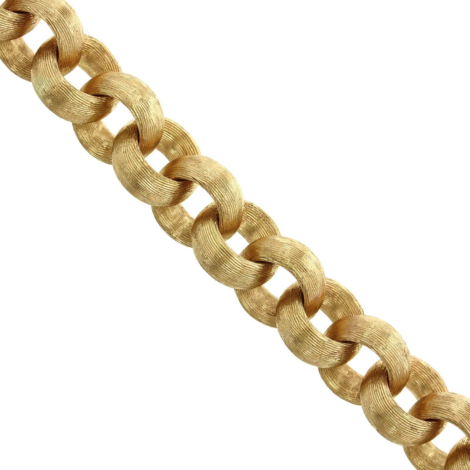 18K Yellow Gold Diamond Rolo Satin Finish Link Bracelet - Image 2