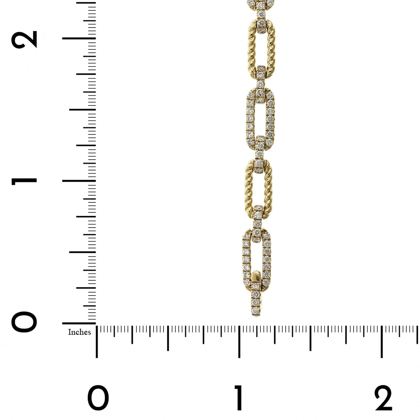 14K Yellow Gold Paperclip Diamond Bracelet - Image 3