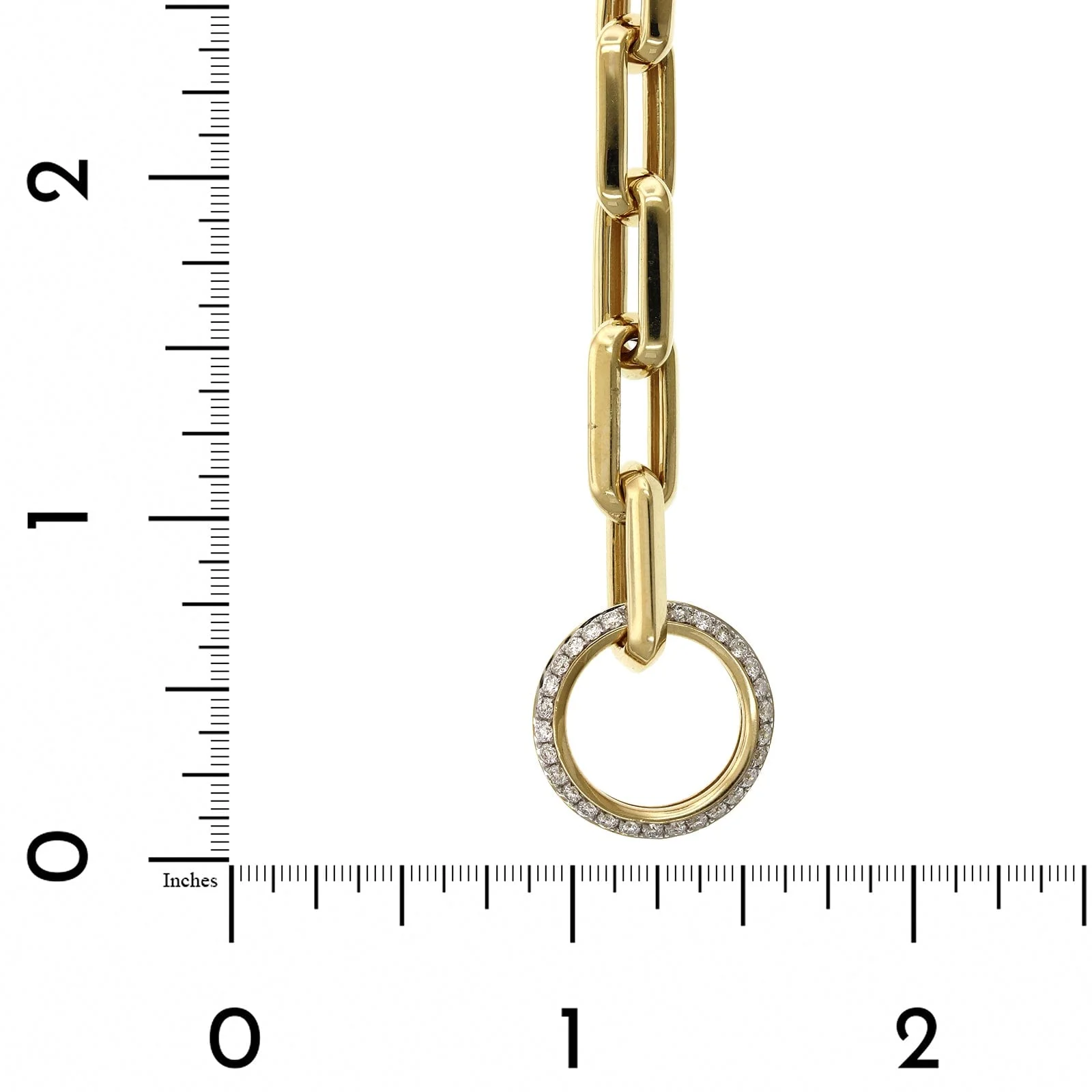 14K Yellow Gold  Diamond Toggle Paperclip Bracelet - Image 4