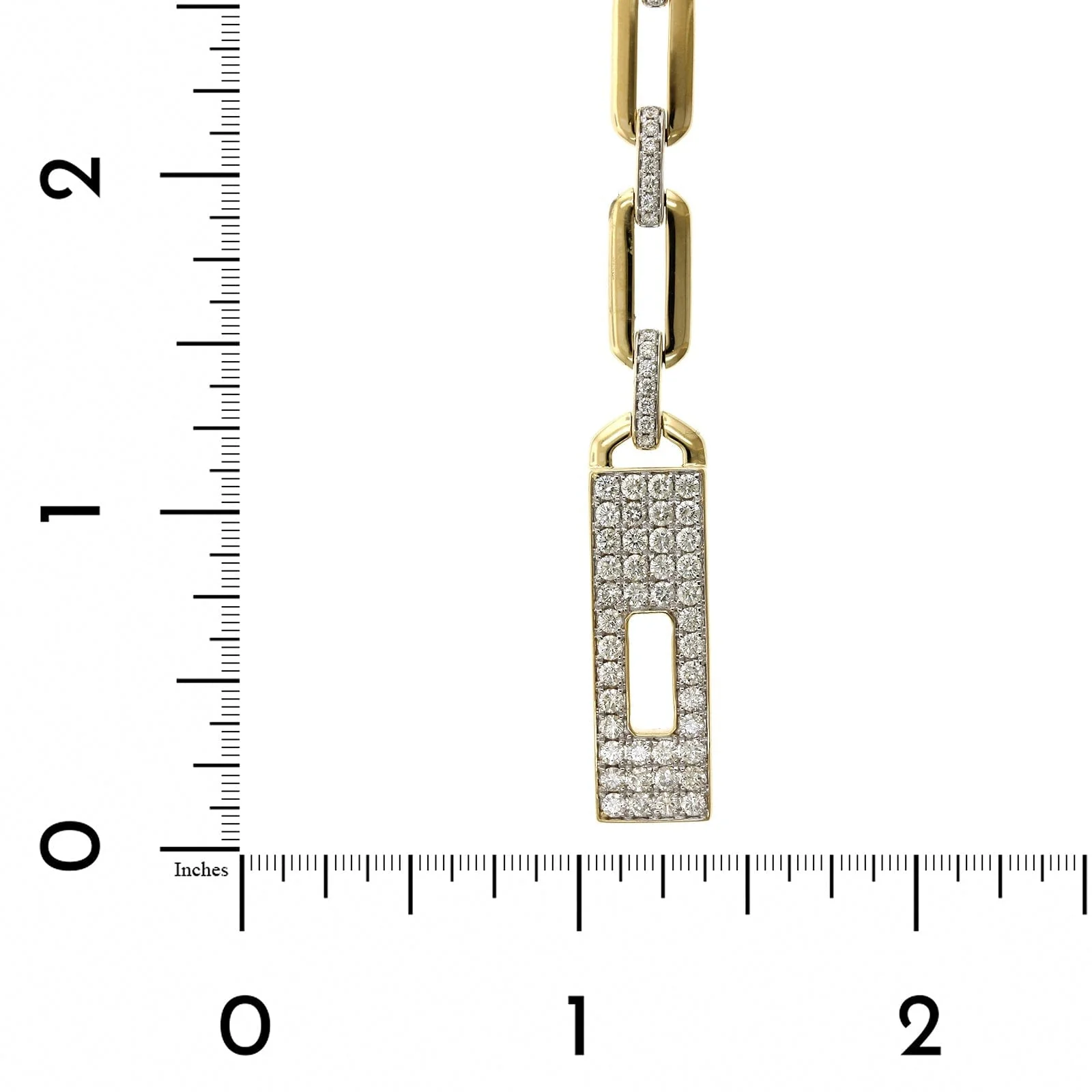 14K Yellow Gold Paperclip Diamond Clasp Bracelet - Image 3