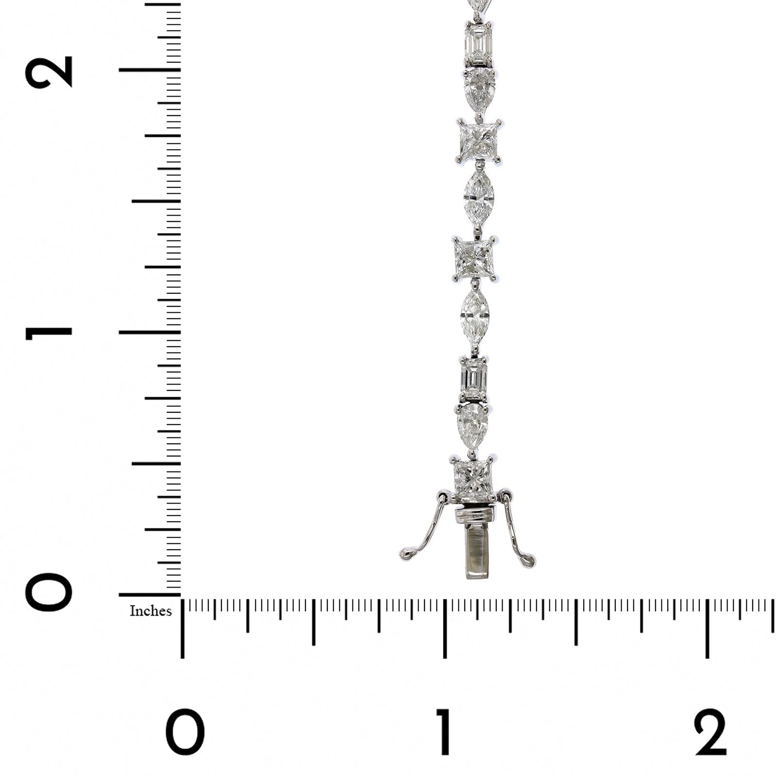 18K White Gold Multi Shape Diamond Line Bracelet - Image 3