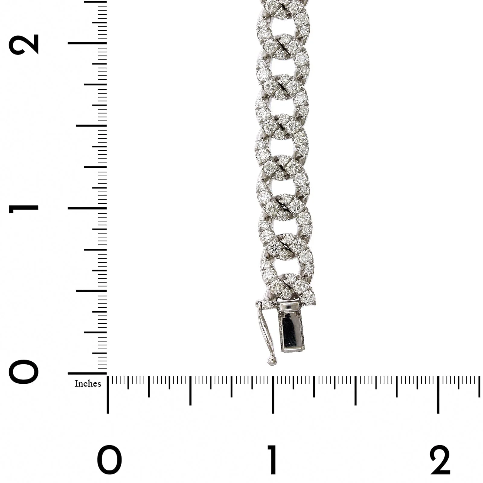 Zydo 18K White Gold Diamond Curb Link Bracelet - Image 3