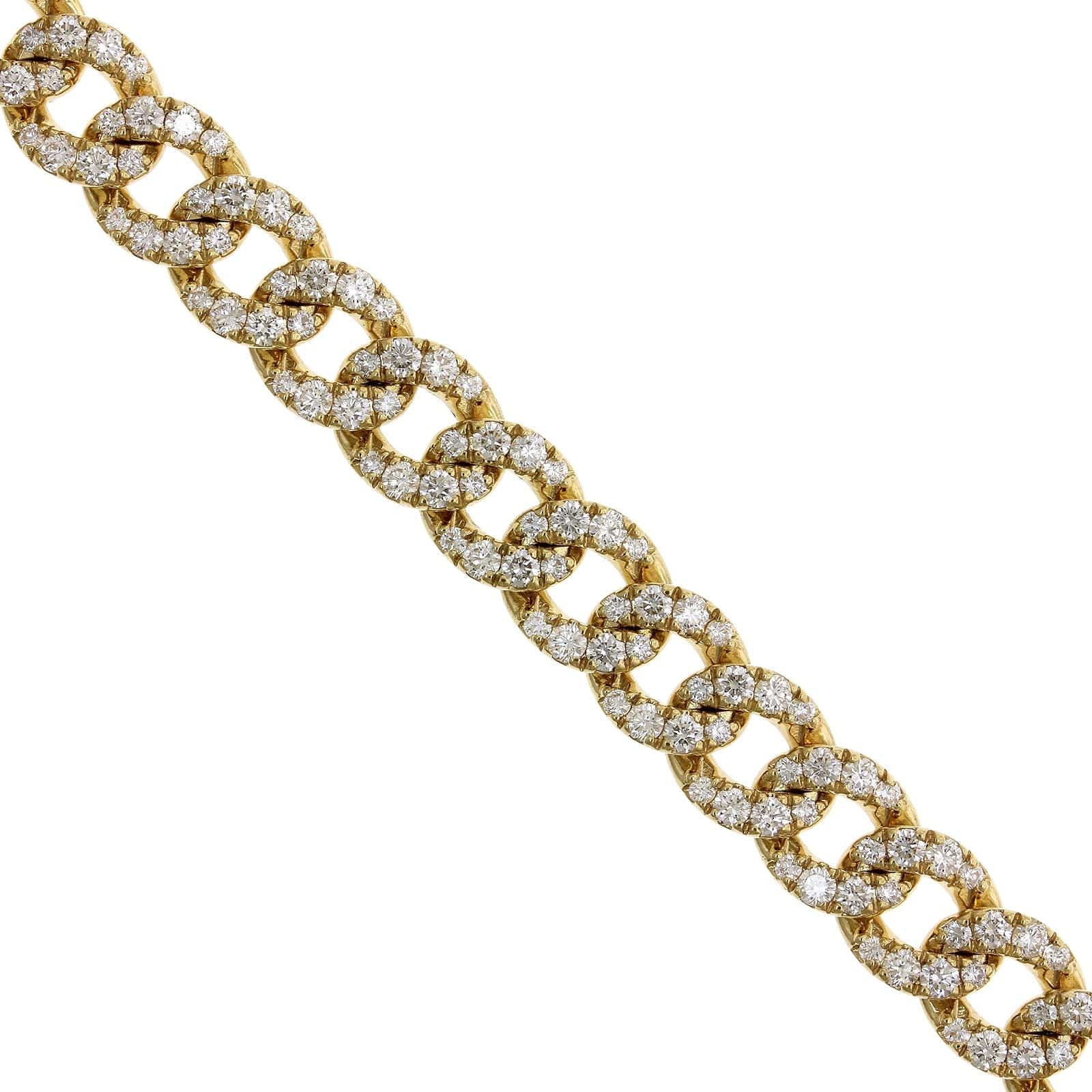 Zydo 18K Yellow Gold Diamond Curb Link Bracelet - Image 2