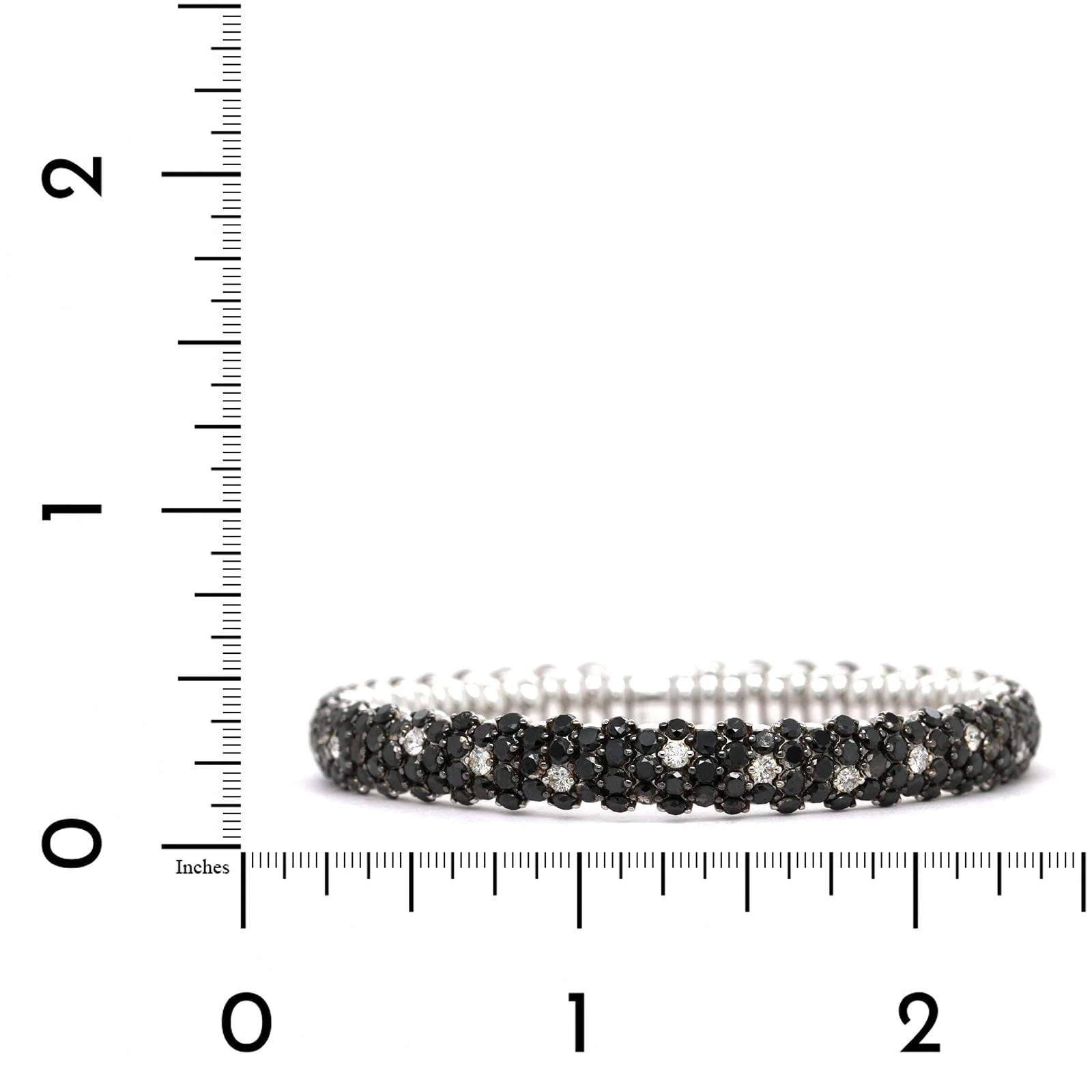 Zydo 18K White Gold Black Diamond Stretch Bracelet - Image 3