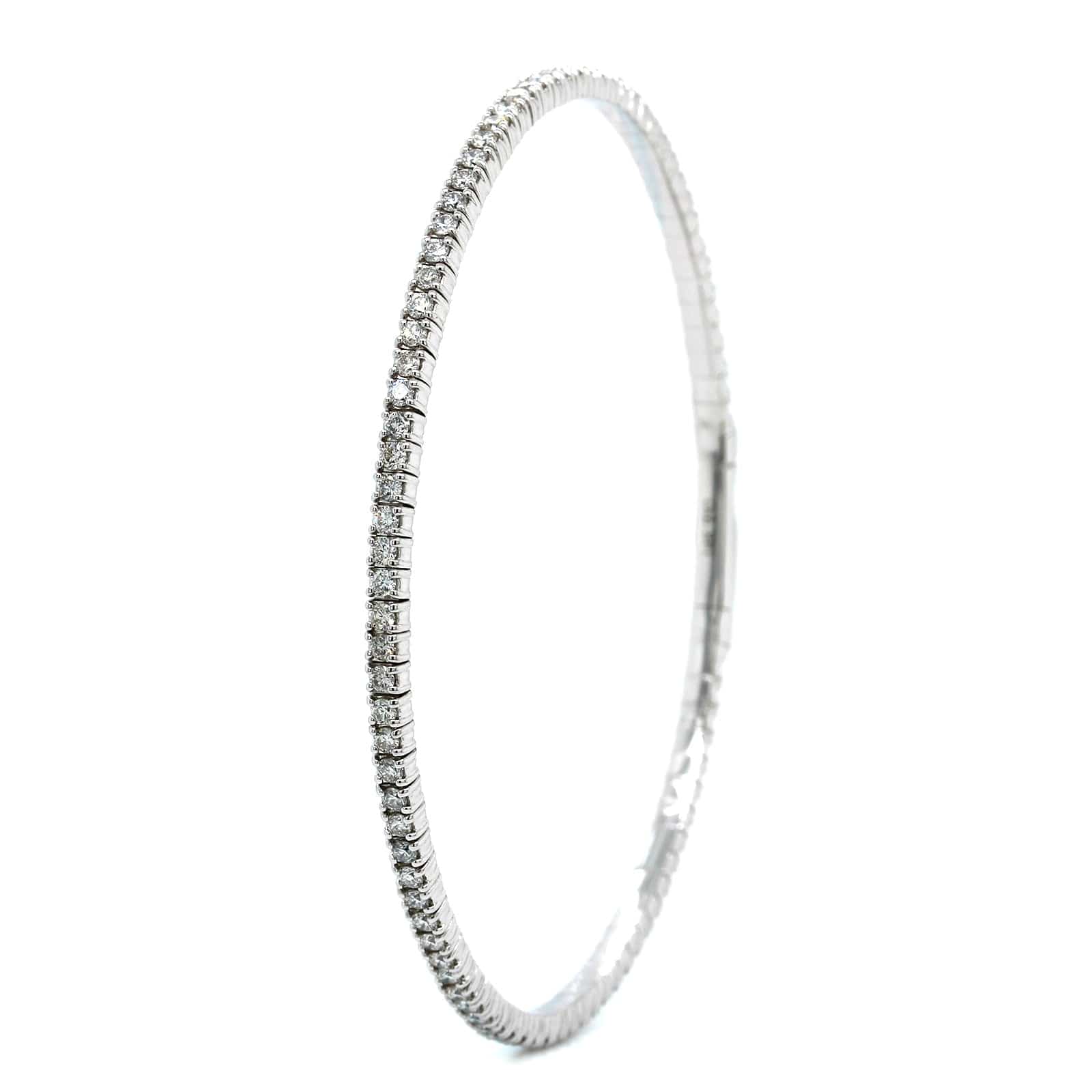 14K White Gold Flex Diamond Bangle - Image 2