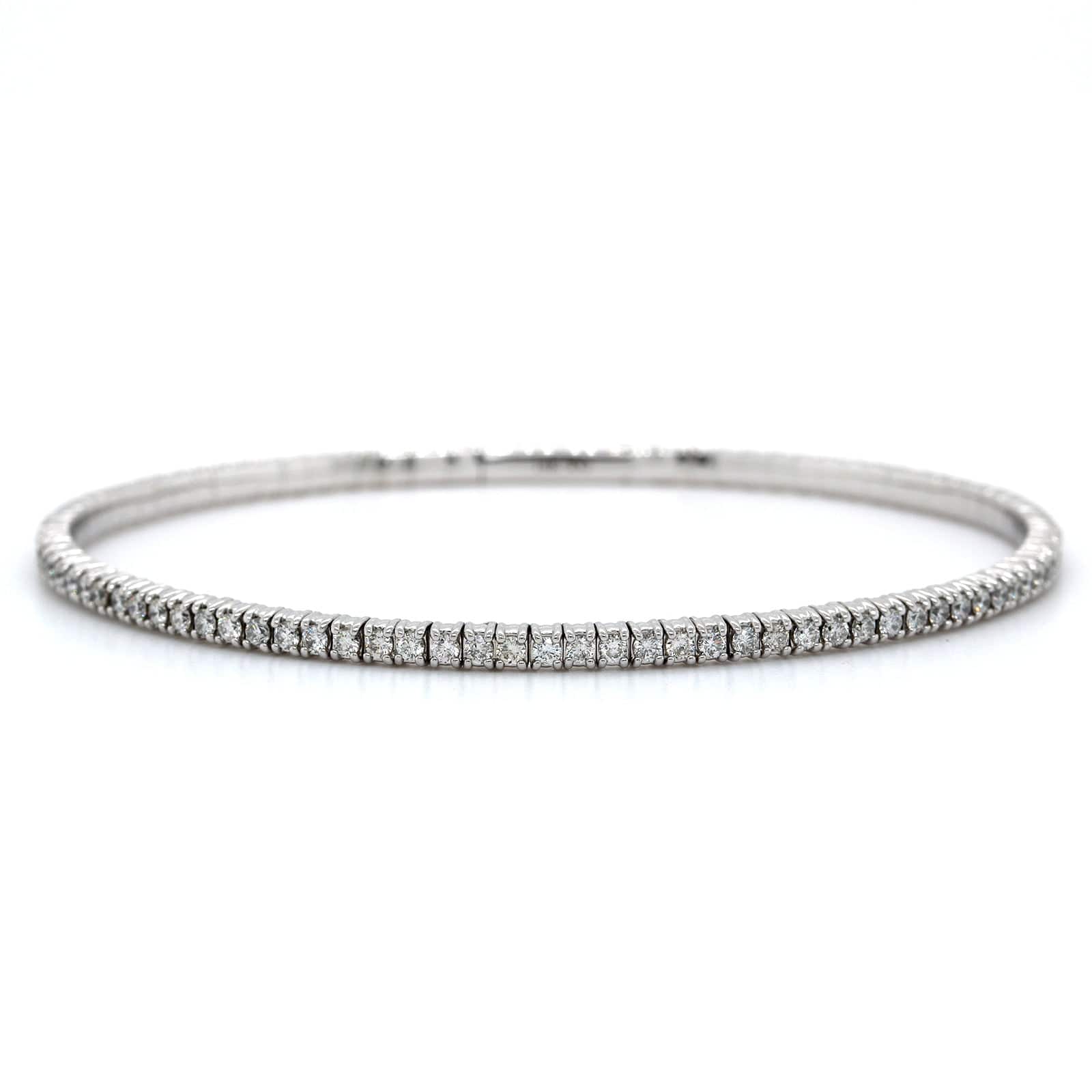 14K White Gold Flex Diamond Bangle - Image 4