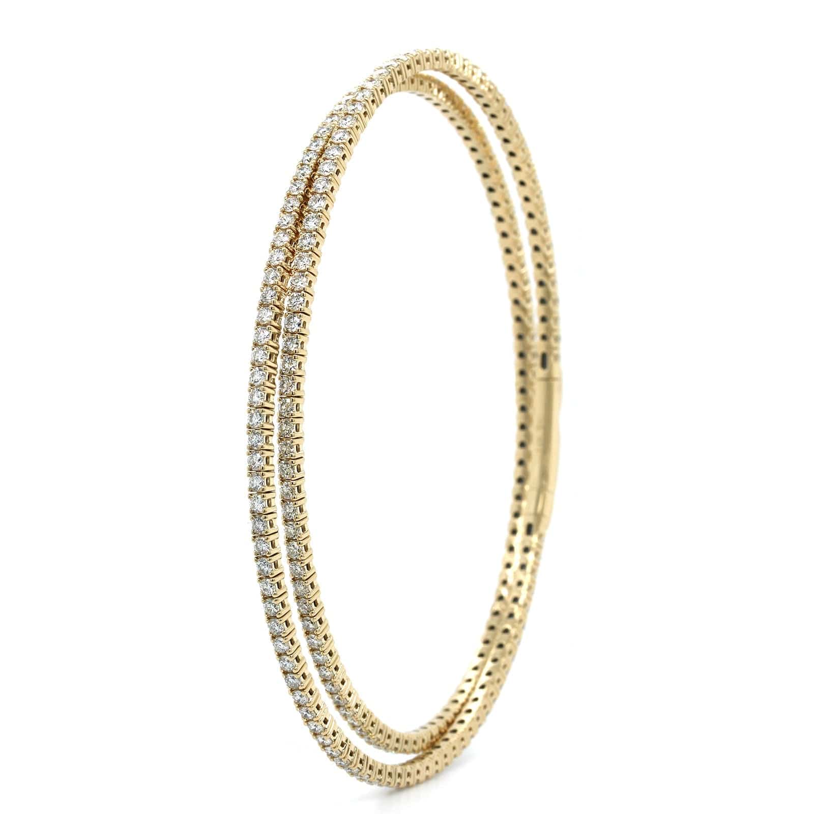 14K Yellow Gold Double Flex Diamond Wrap Bracelet - Image 2
