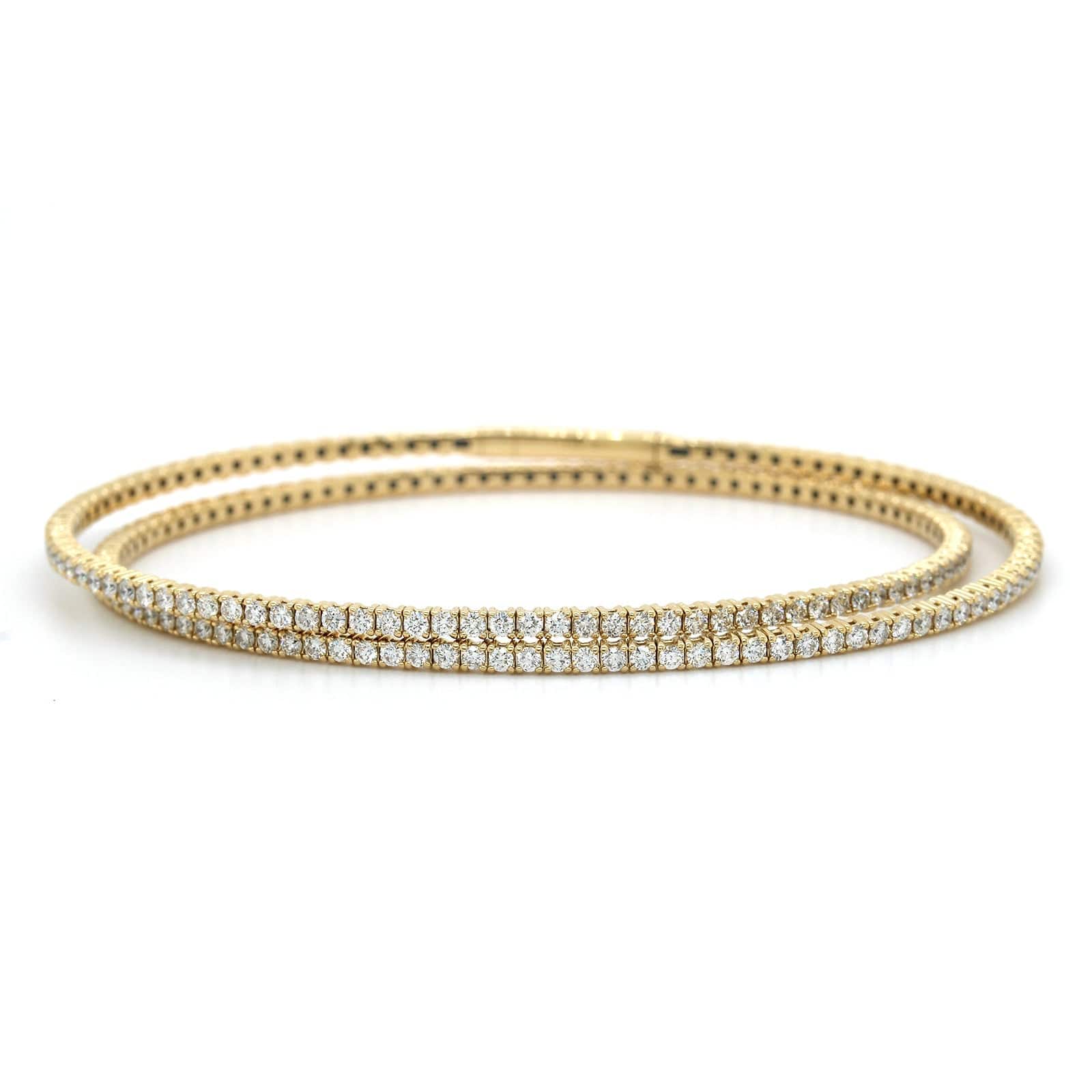 14K Yellow Gold Double Flex Diamond Wrap Bracelet - Image 4