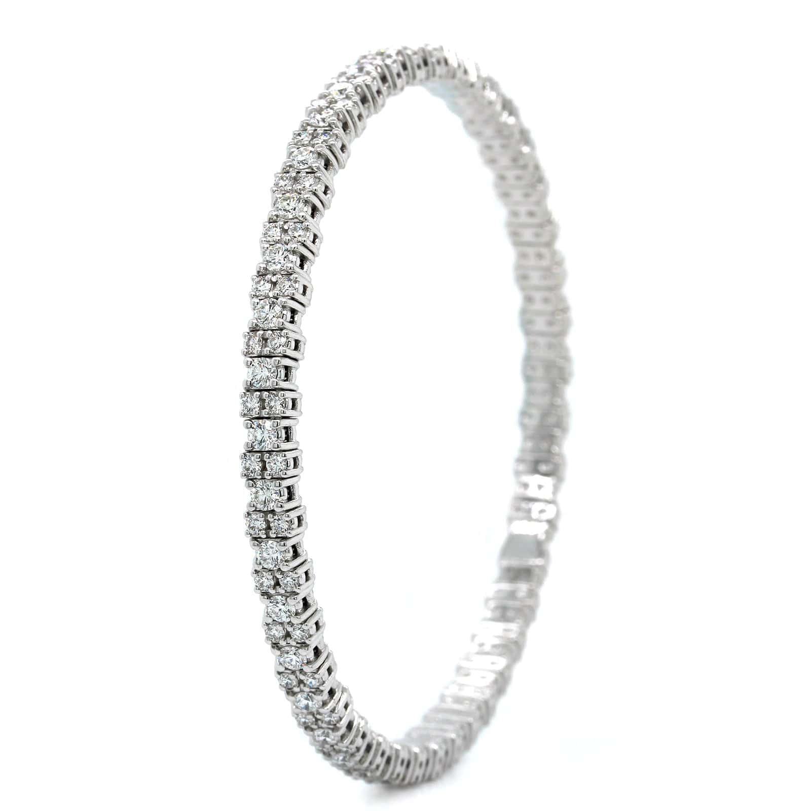 Zydo 18K White Gold Diamond Stretch Bracelet - Image 2