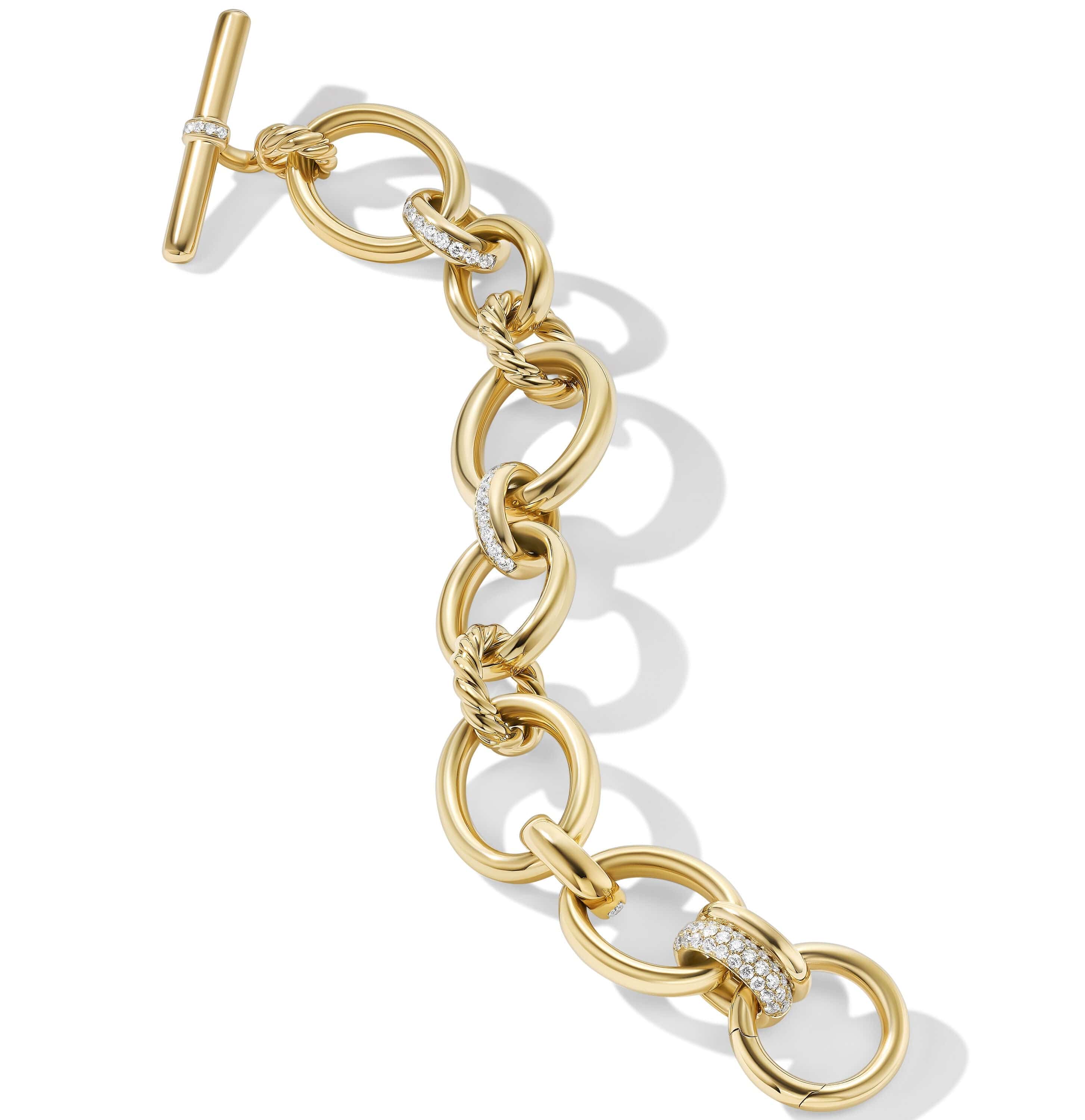 DY Mercer Bracelet in 18K Yellow Gold with Pavé Diamonds - Image 3