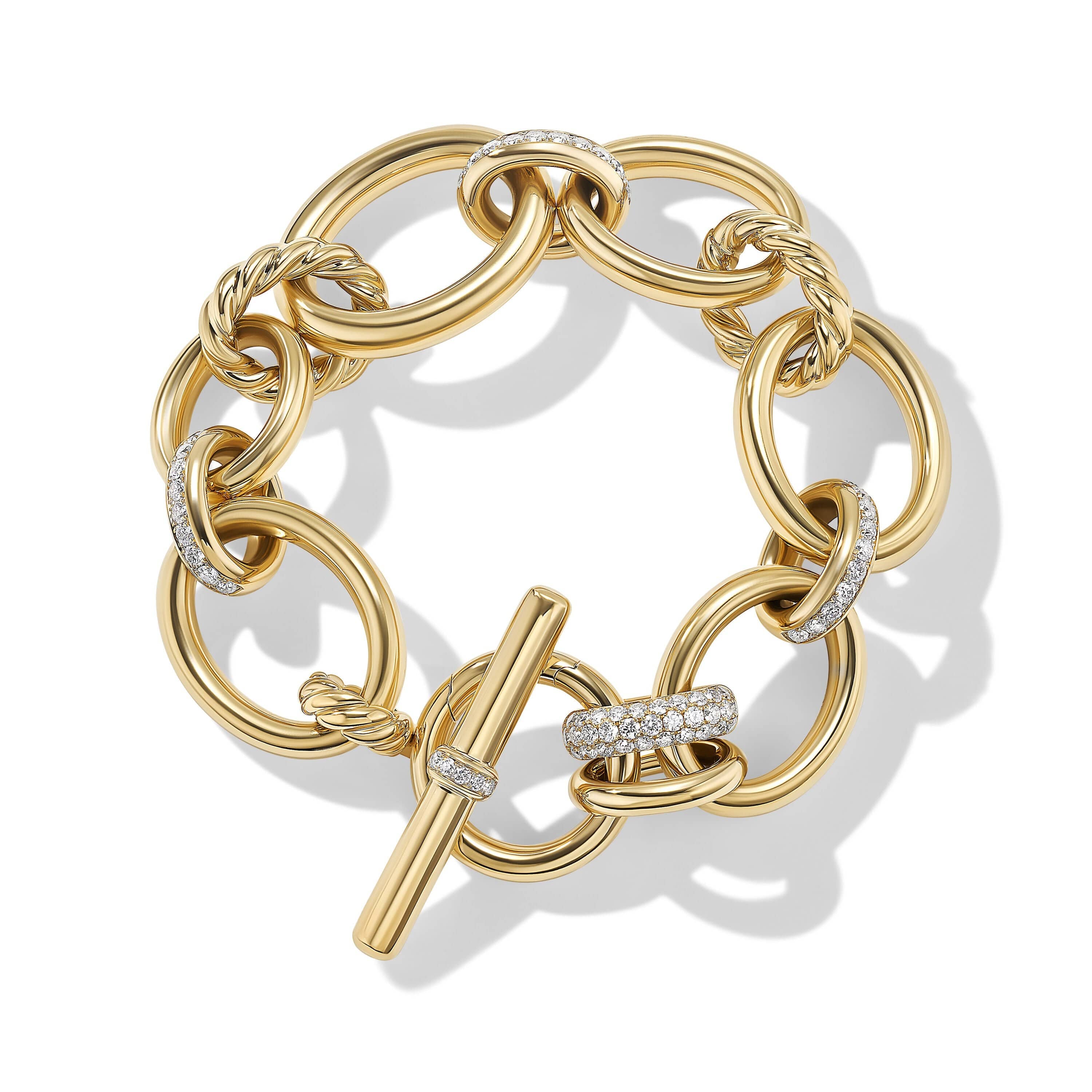 DY Mercer Bracelet in 18K Yellow Gold with Pavé Diamonds - Image 2