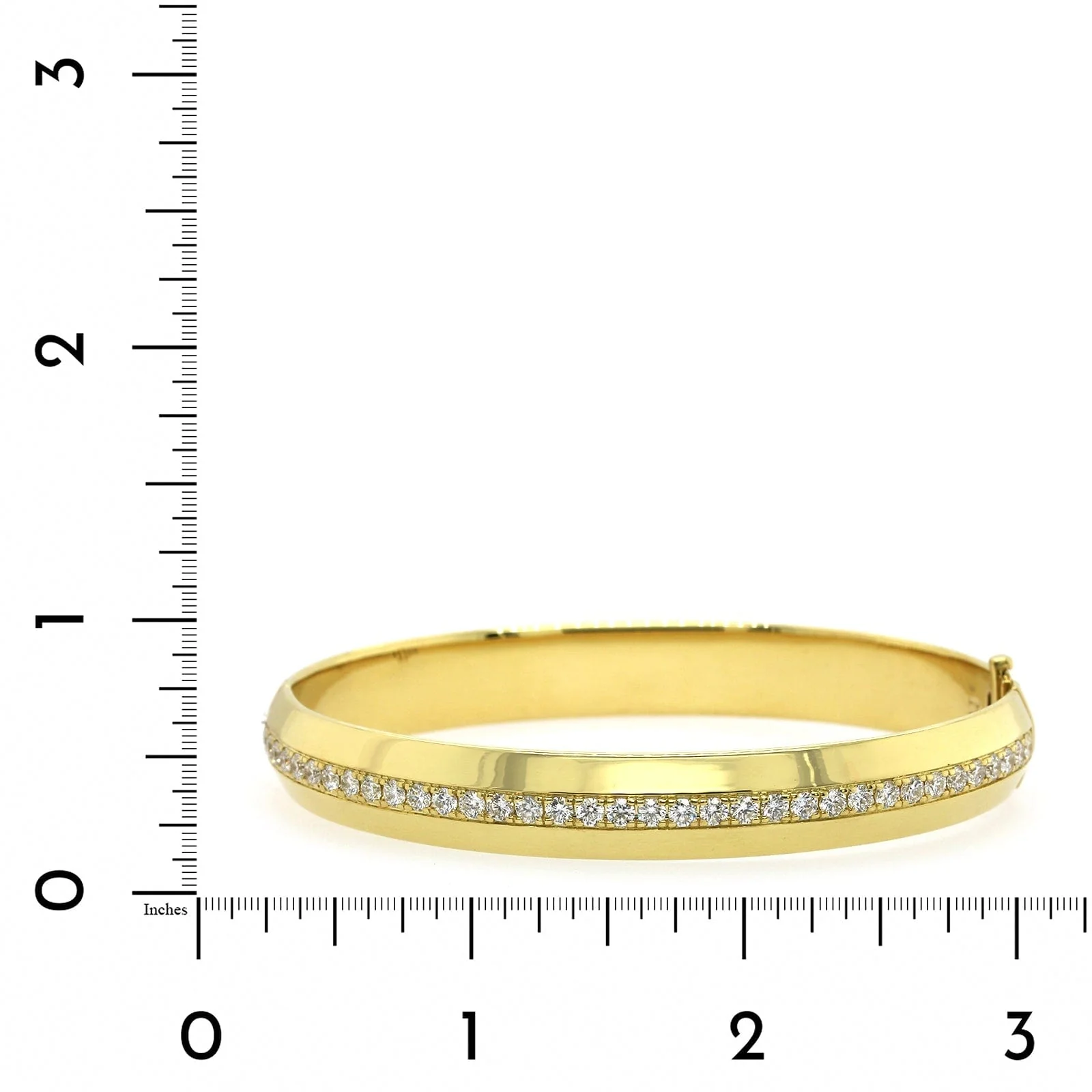 18K Yellow Gold Diamond Bangle Bracelet - Image 3