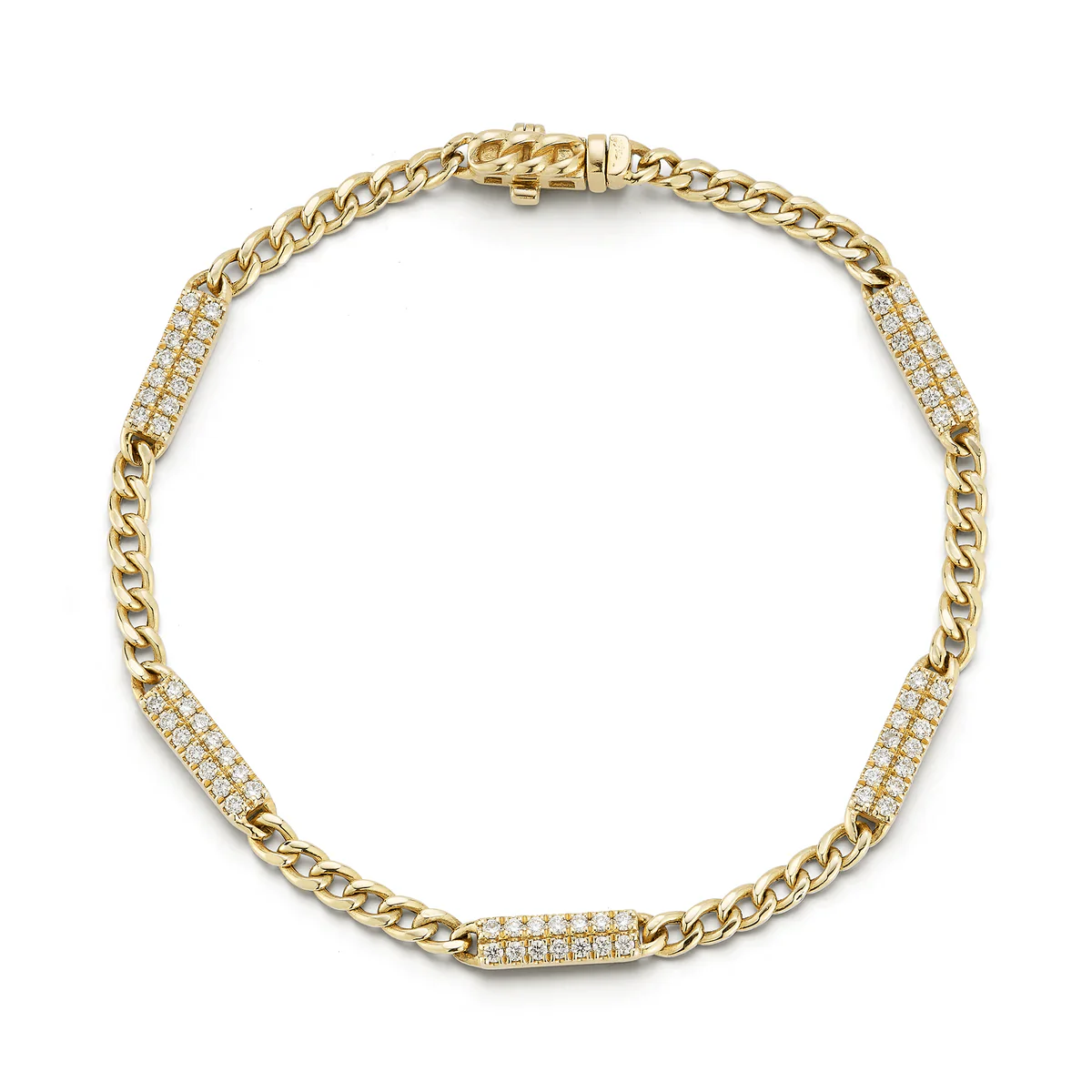 Dana Rebecca 14K Yellow Gold Cuban Diamond Bracelet