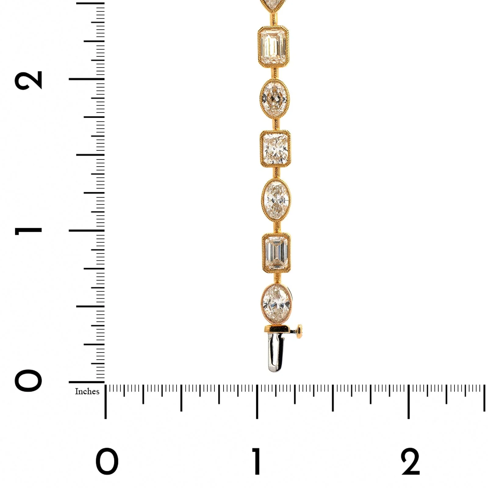 18K Yellow Gold Mixed Cut Diamond Bracelet - Image 3