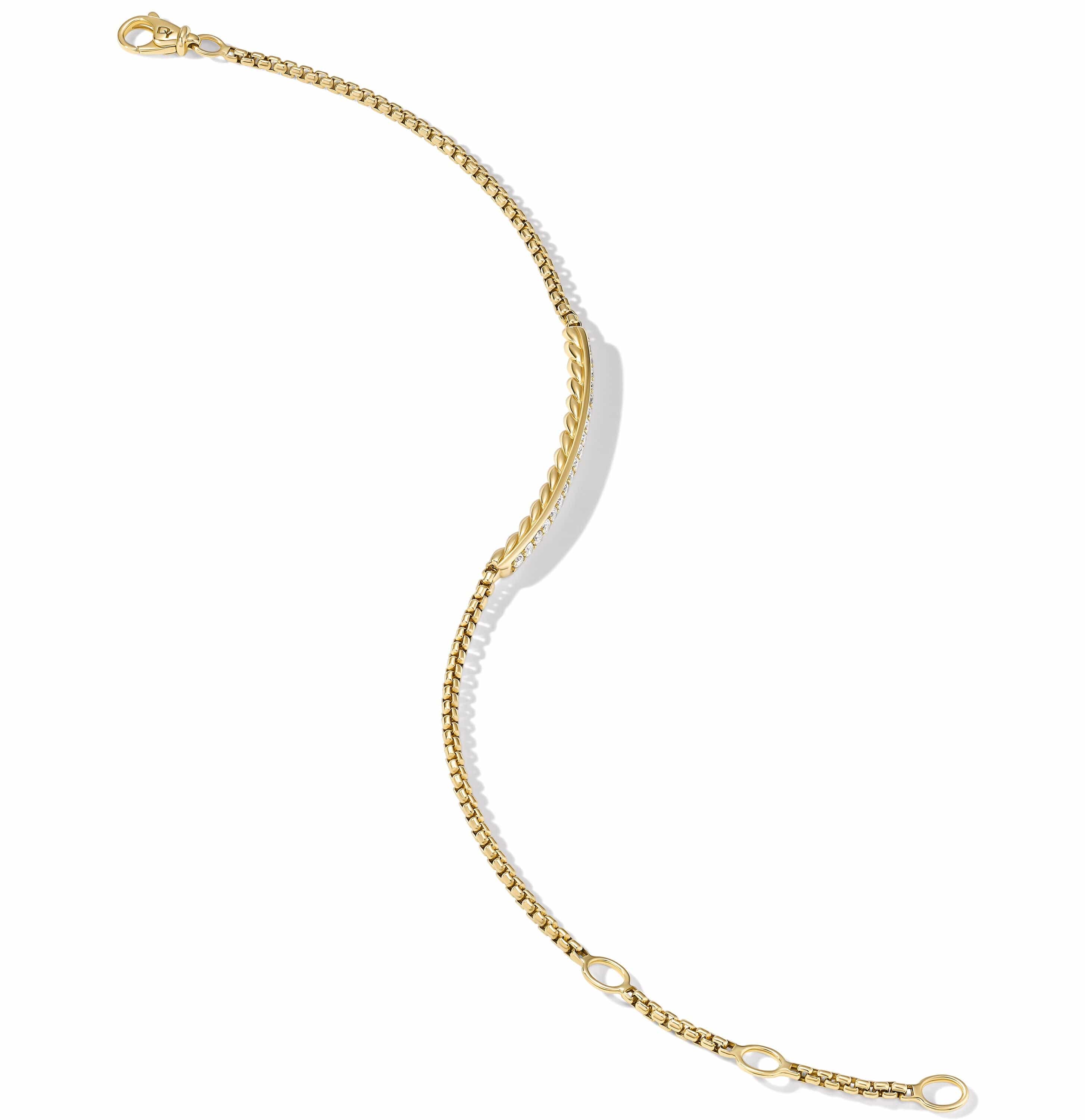 Petite Pavé Bar Bracelet in 18K Yellow Gold with Diamonds, 1.7mm - Image 3