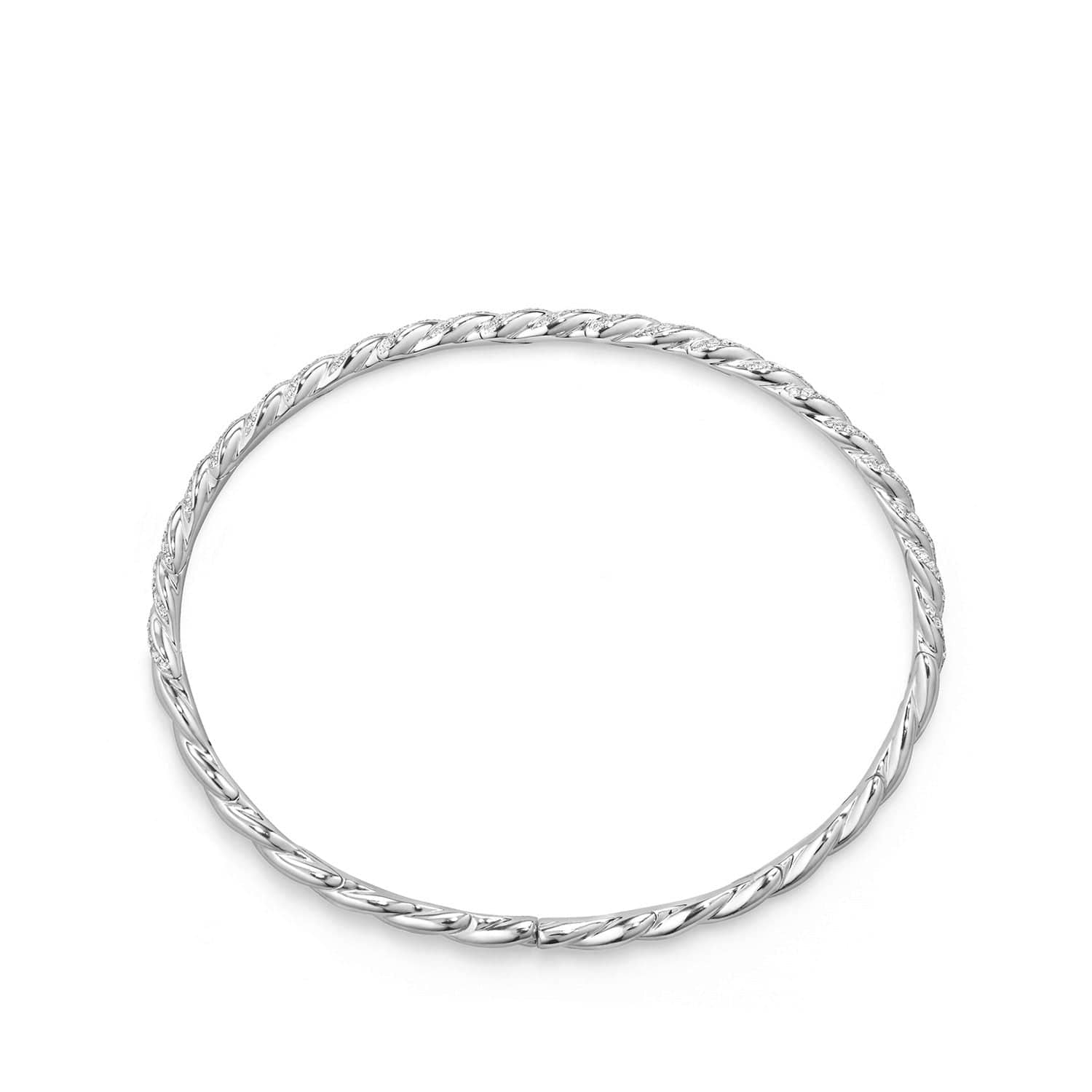 Pavéflex Bracelet in 18K White Gold with Diamonds, 3.5mm - Image 2