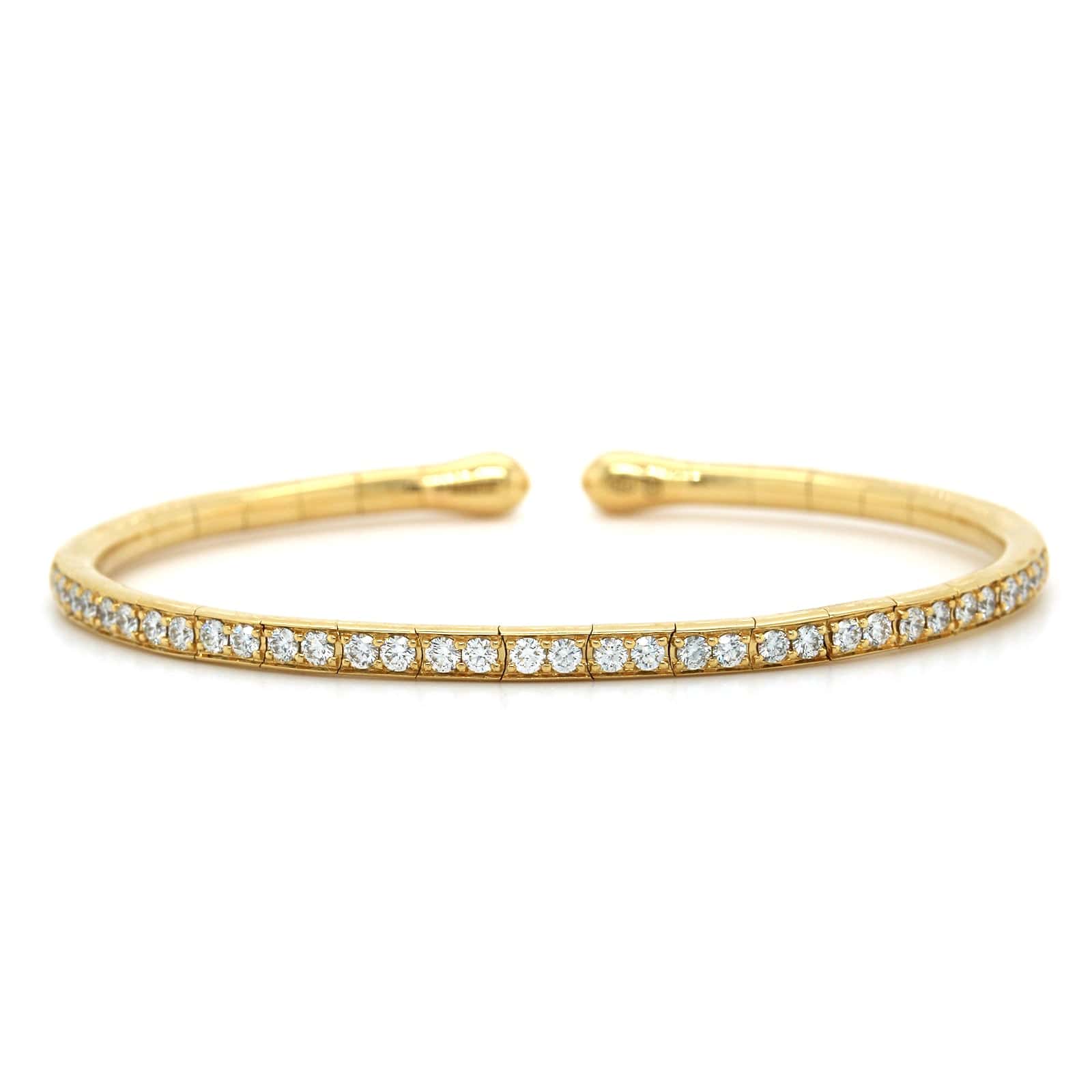 Etho Maria 18K Yellow Gold Diamond Cuff Bracelet - Image 4
