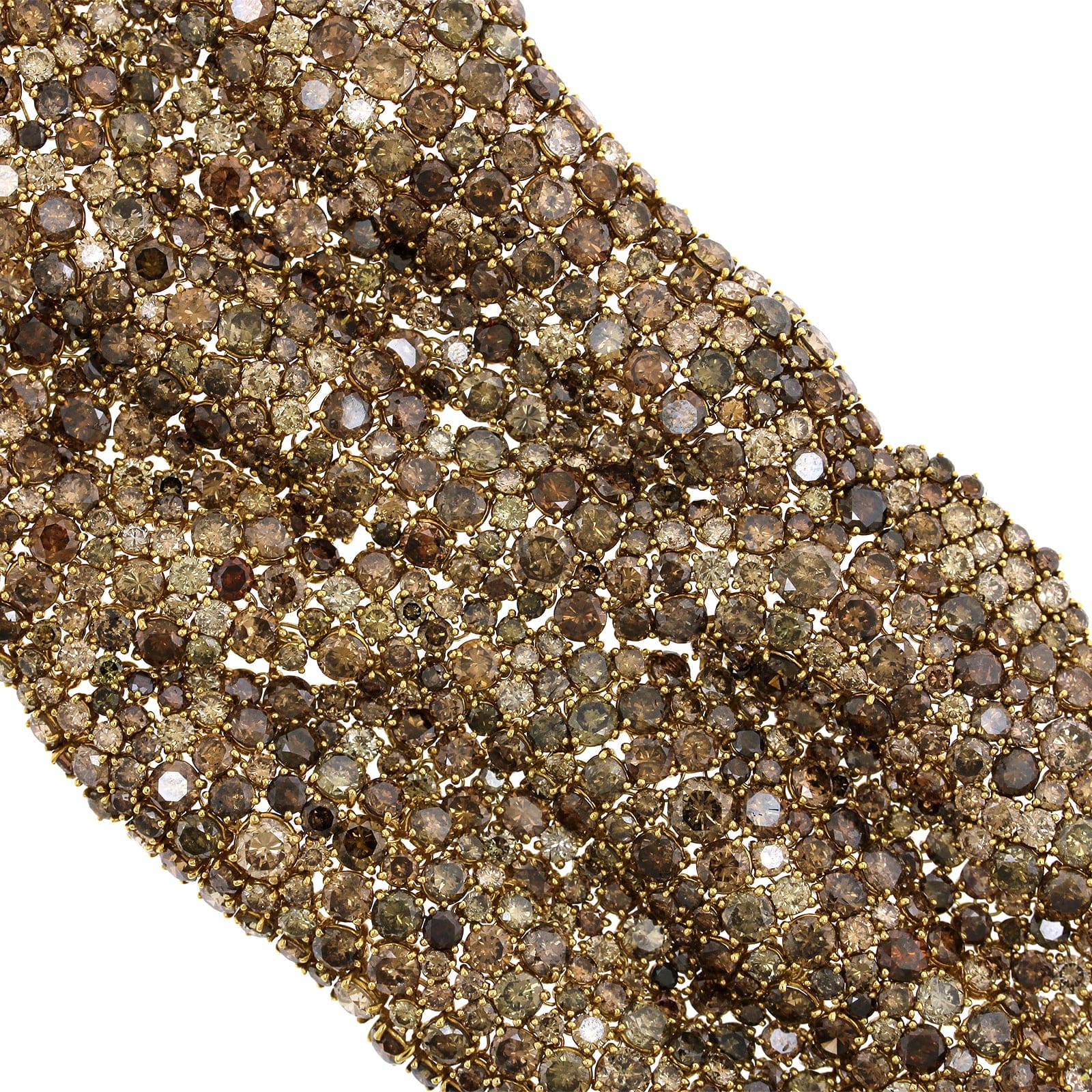 Etho Maria 18K Yellow Gold Brown Diamond Fabric-Like Bracelet - Image 2