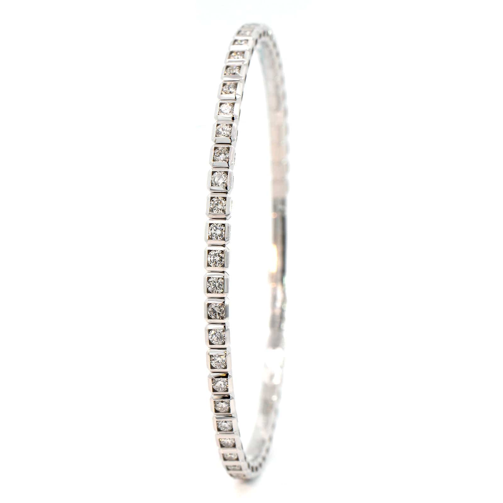 14K White Gold Diamond Flex Bracelet - Image 2