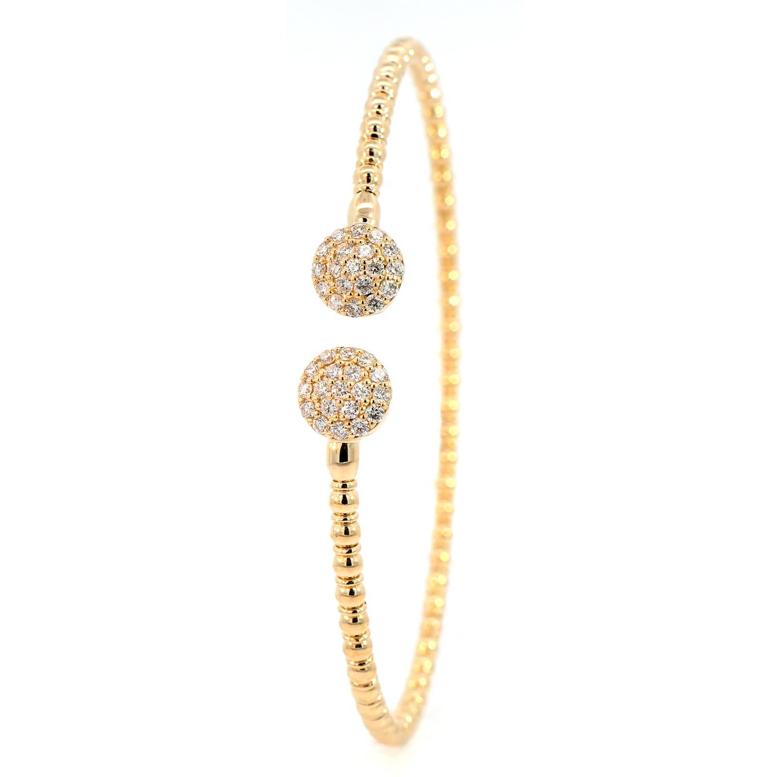 14K Yellow Gold Open Diamond Flex Bracelet - Image 2