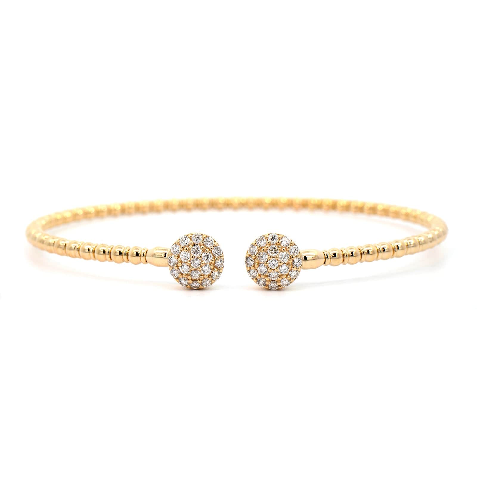 14K Yellow Gold Open Diamond Flex Bracelet - Image 4