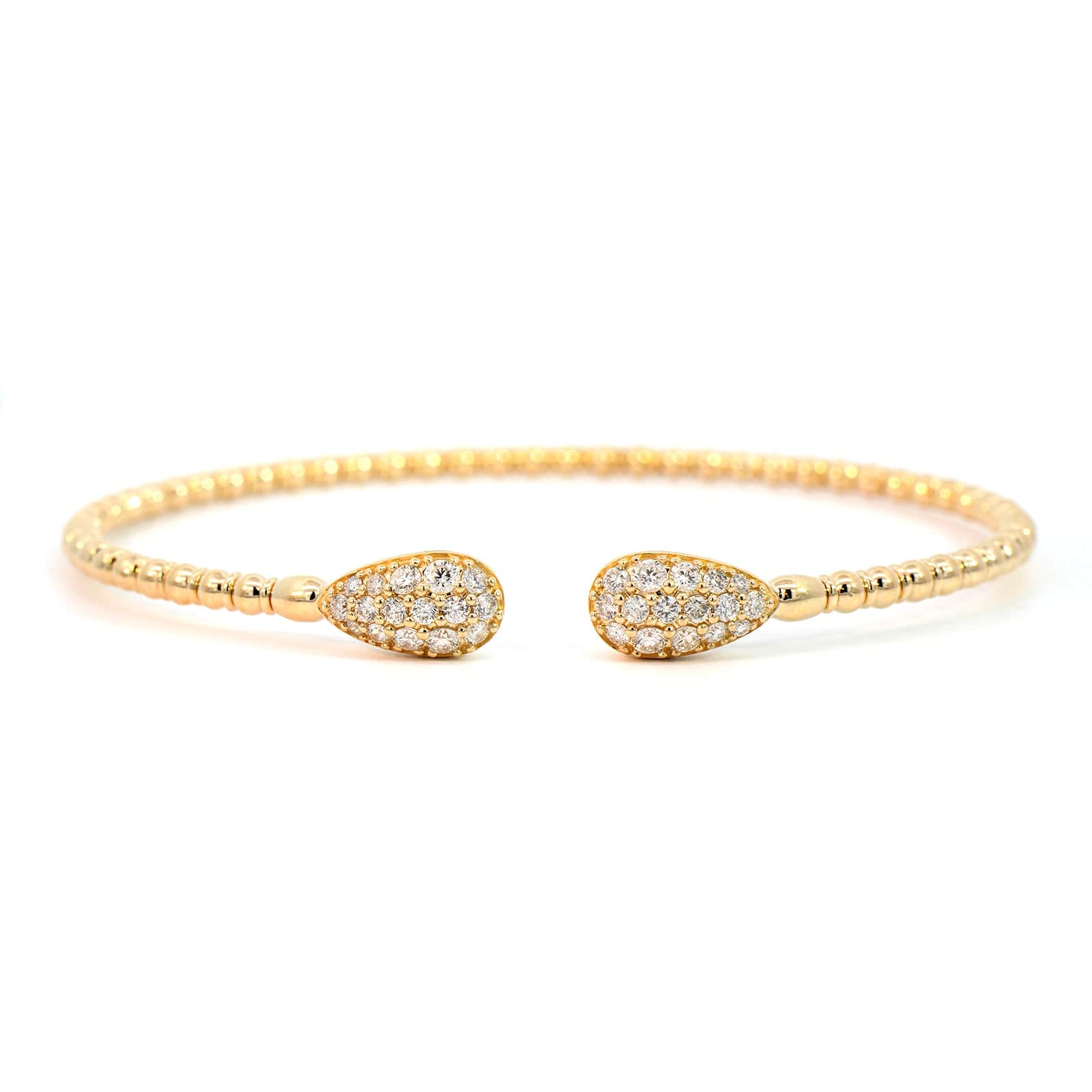14K Yellow Gold Open Diamond Flex Bracelet