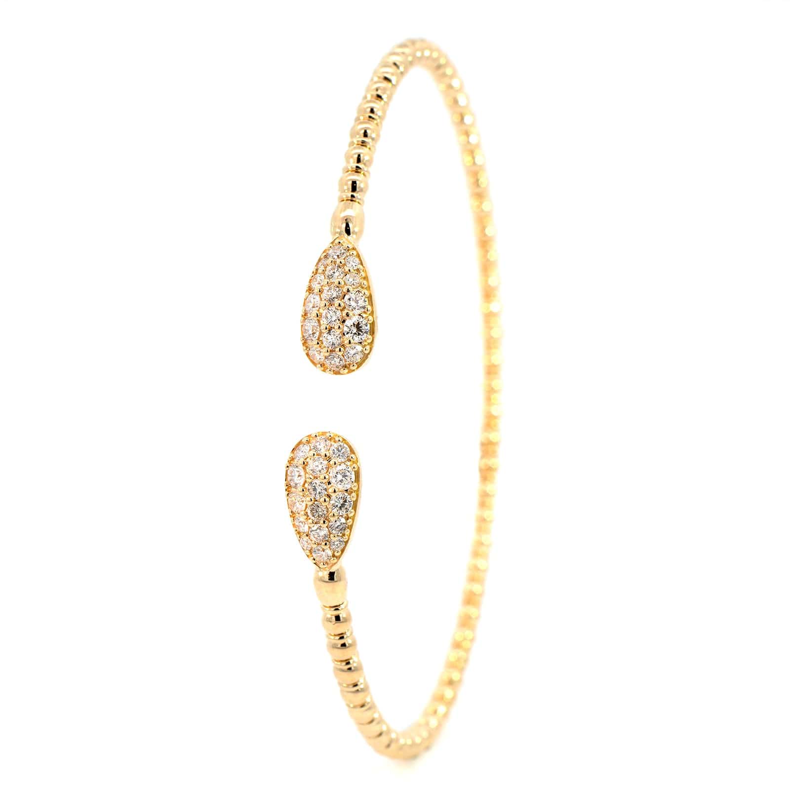 14K Yellow Gold Open Diamond Flex Bracelet - Image 2