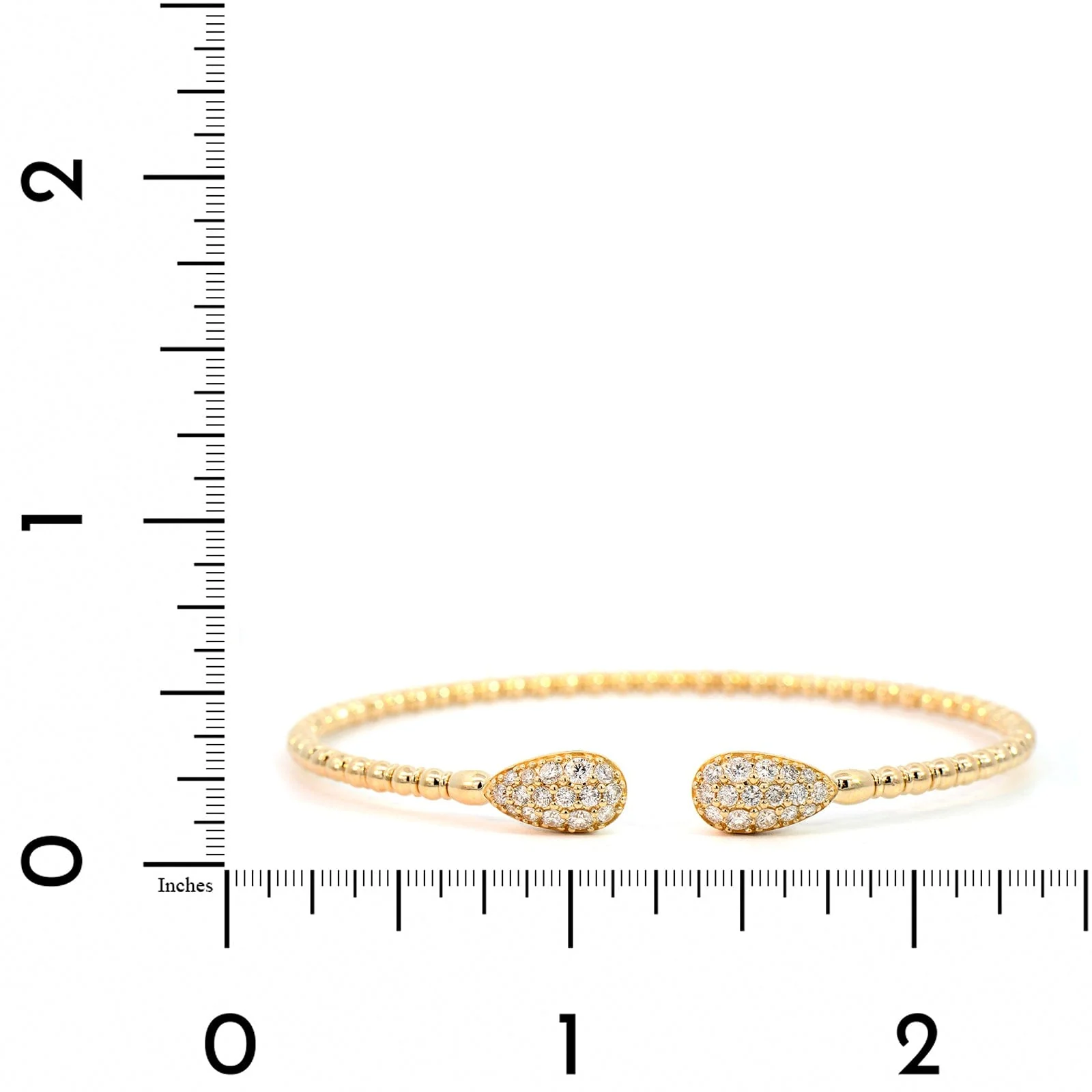 14K Yellow Gold Open Diamond Flex Bracelet - Image 3