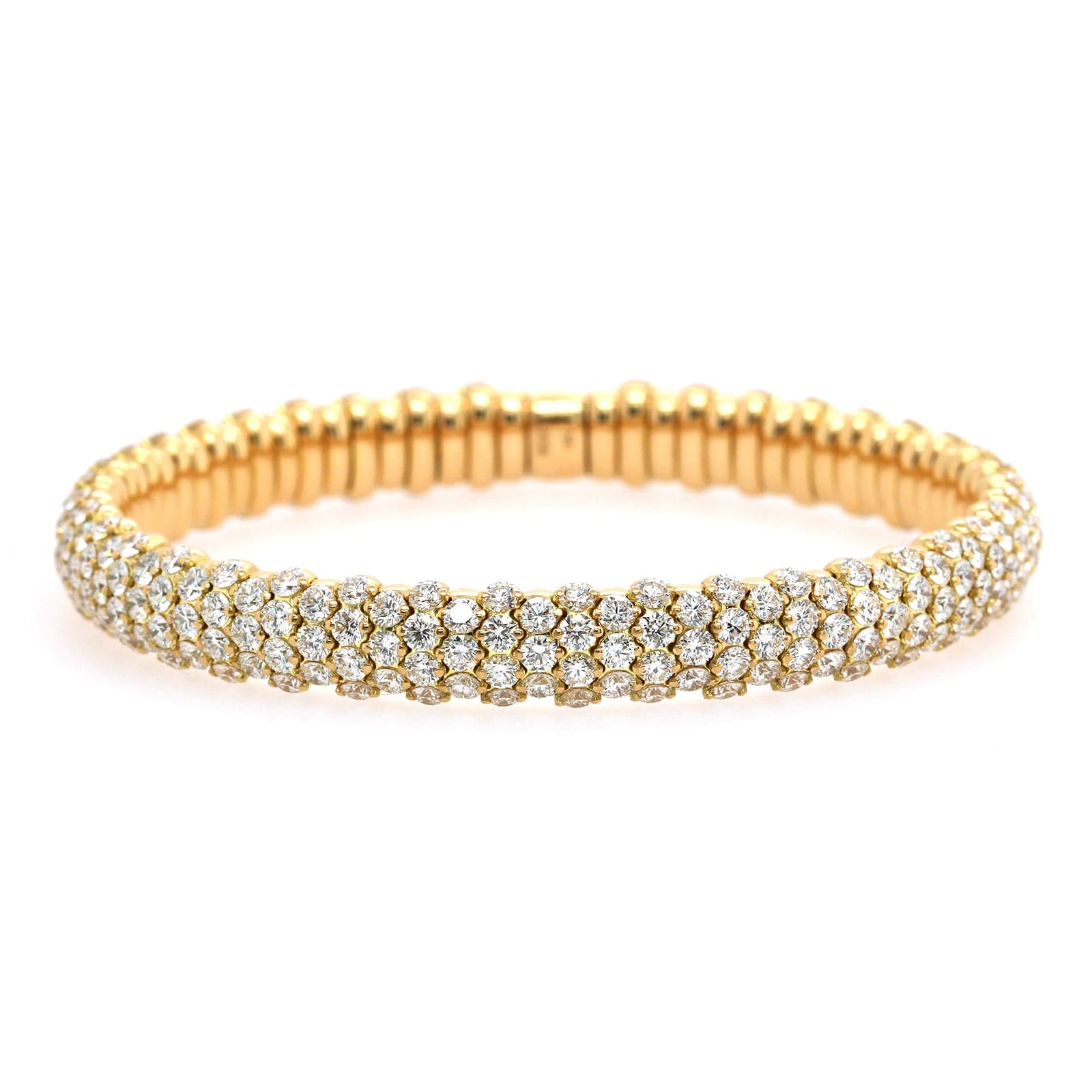 Zydo 18K Yellow Gold Pave Diamond Stretch Bracelet