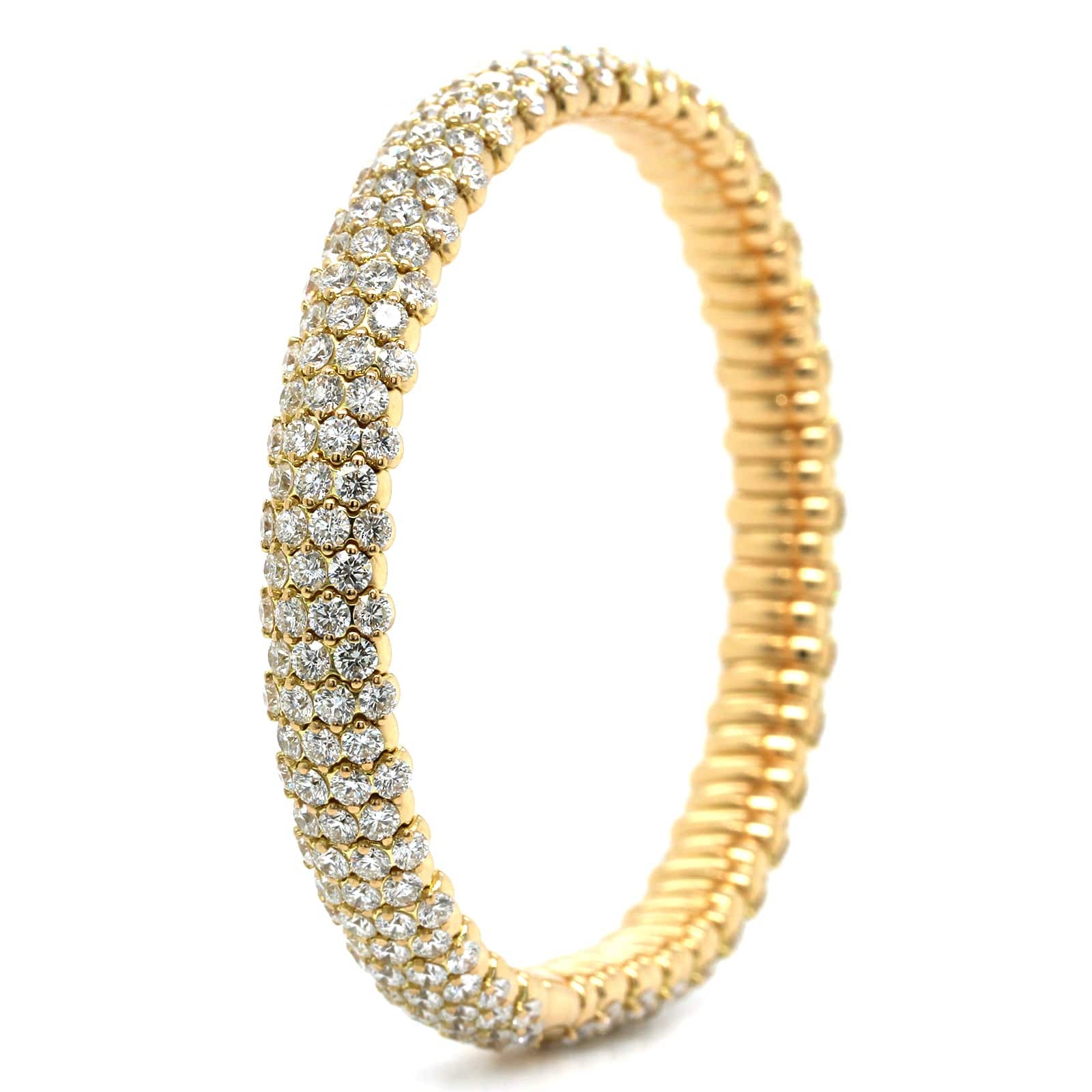 Zydo 18K Yellow Gold Pave Diamond Stretch Bracelet - Image 2