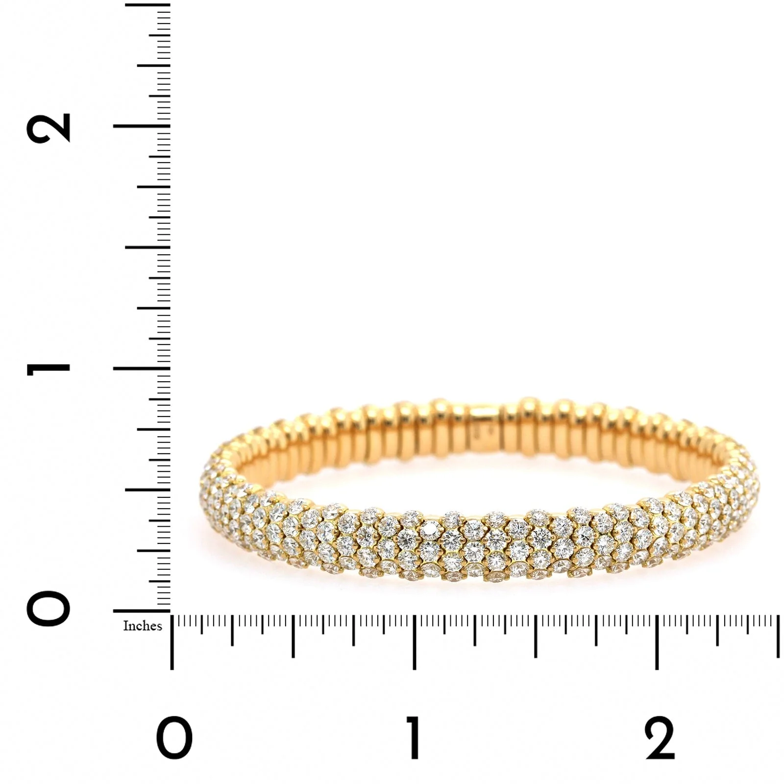 Zydo 18K Yellow Gold Pave Diamond Stretch Bracelet - Image 3