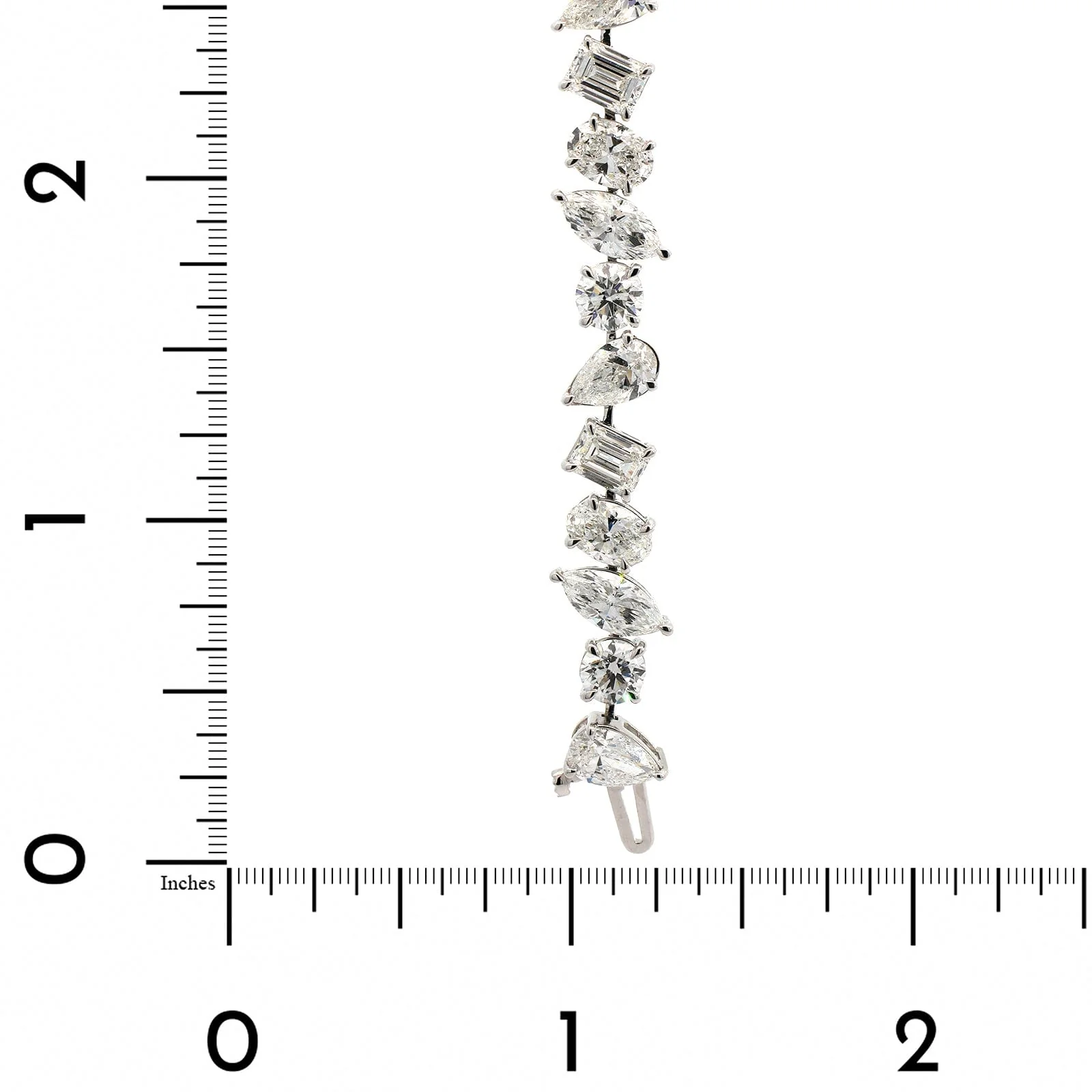 18K White Gold Multi-Cut Diamond Line Bracelet - Image 3