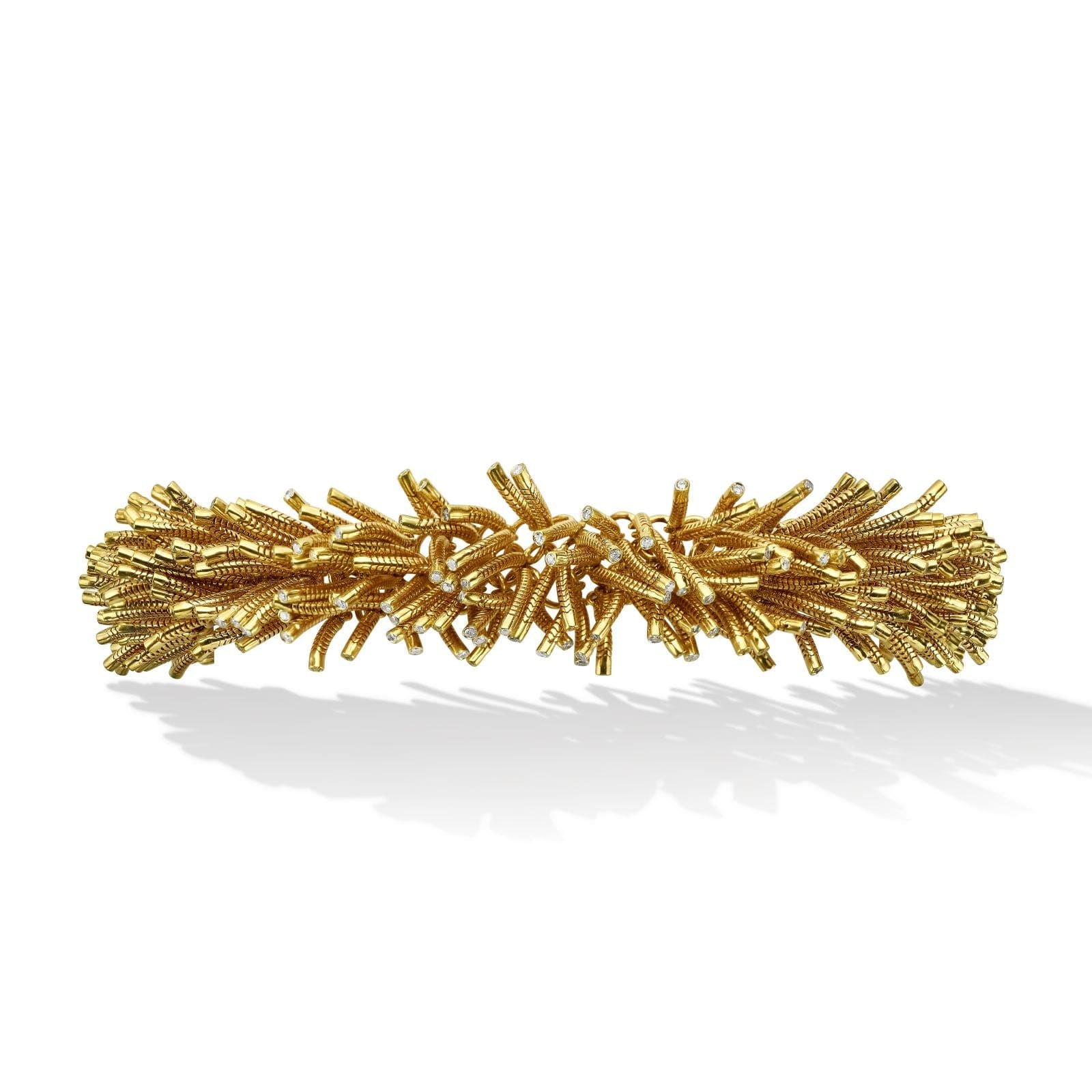 CADAR 18K Yellow Gold Narrow Diamond Fur Bracelet