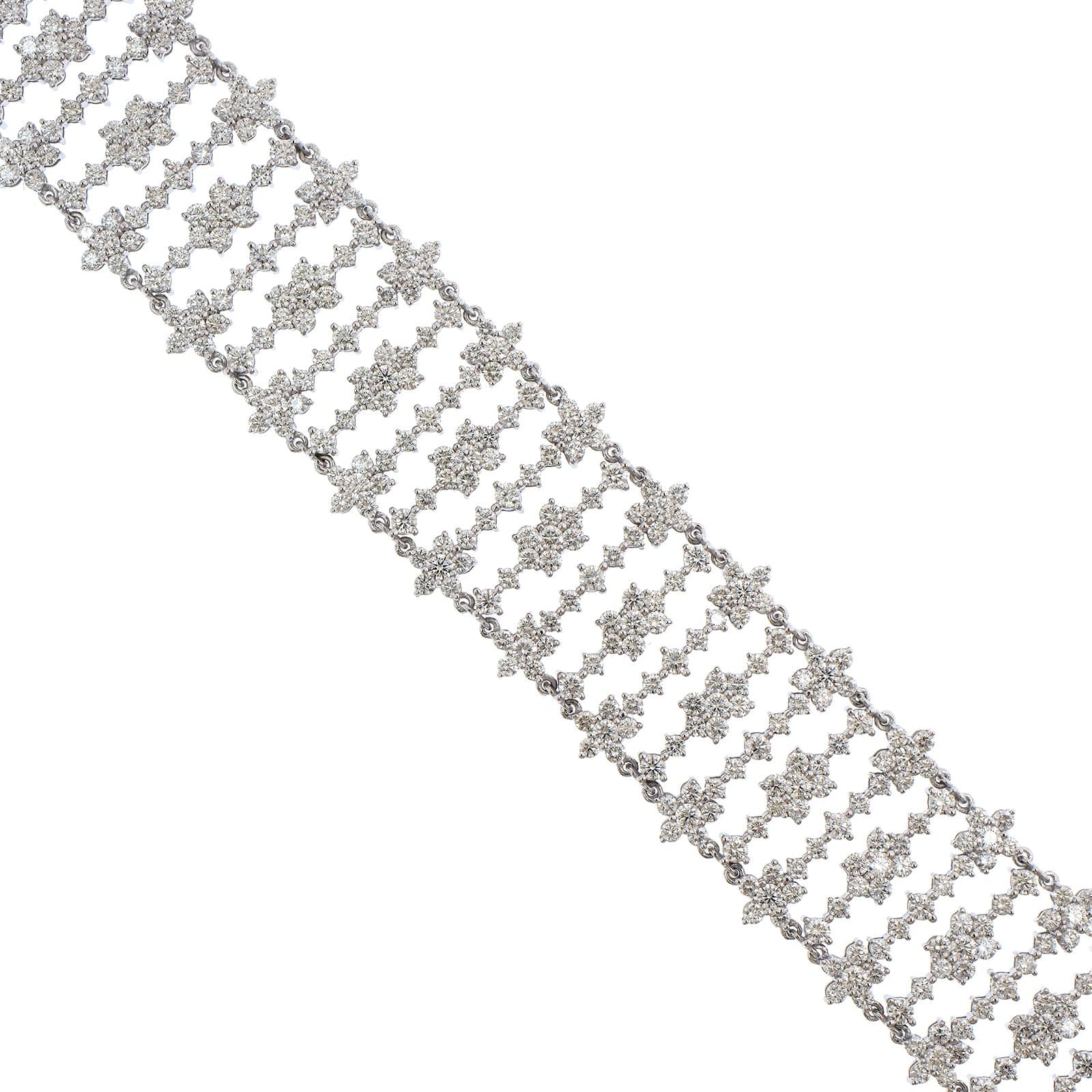 18K White Gold Multi Row Diamond Bracelet - Image 2