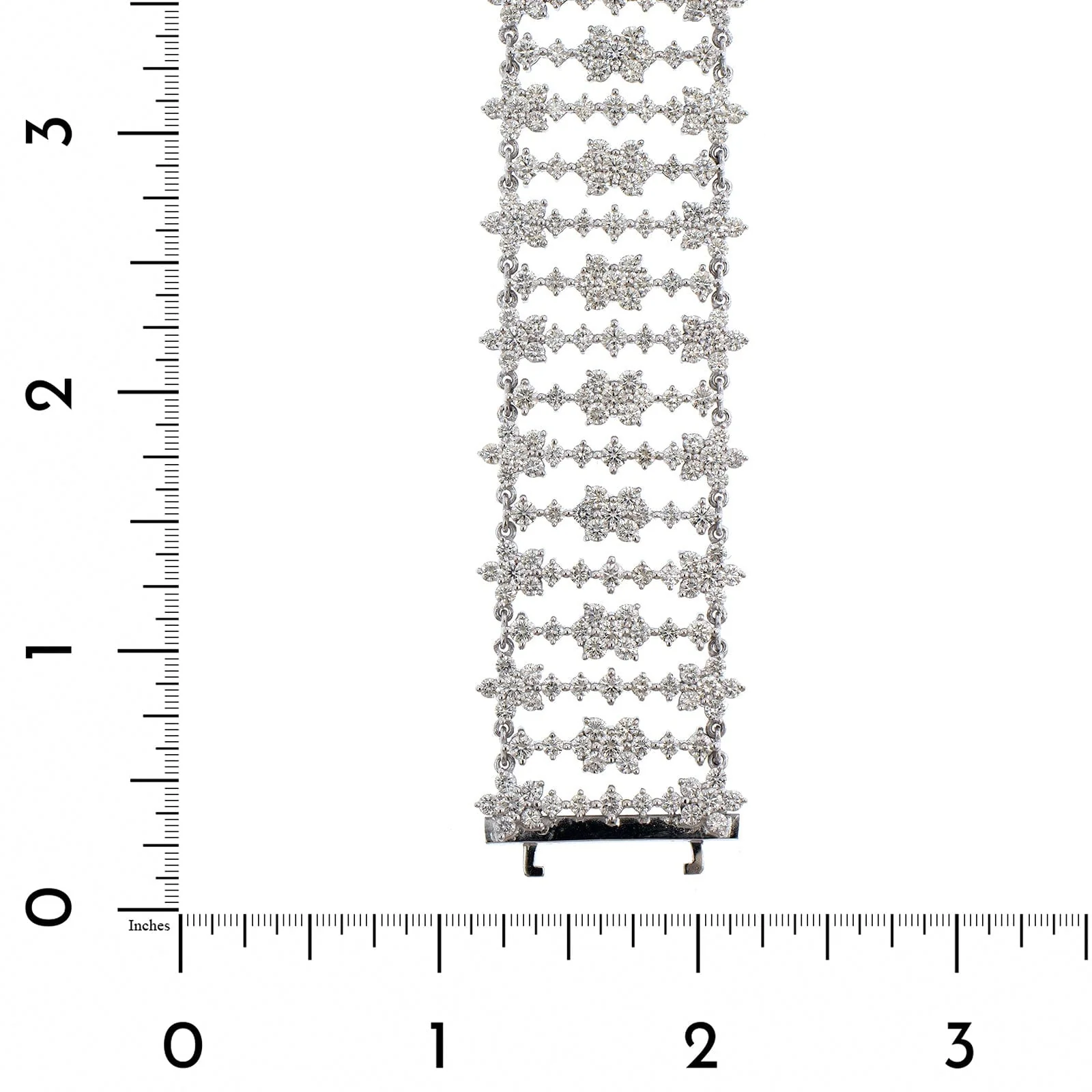 18K White Gold Multi Row Diamond Bracelet - Image 3